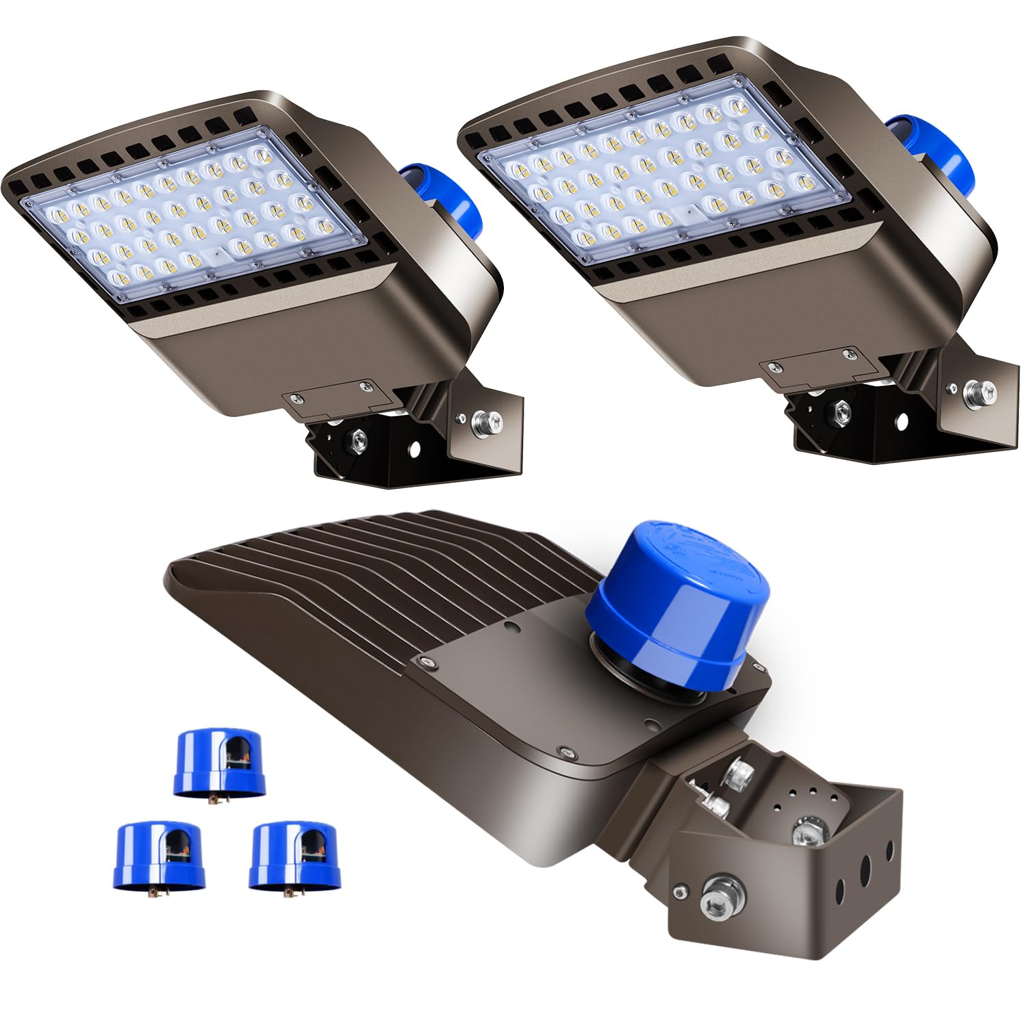 BIRITALO 22500lm LED Parking lot Light Trunnion Dusk to Dawn 150W LED FloodLights Outdoor Wall Mount Security Commercial 85-277V