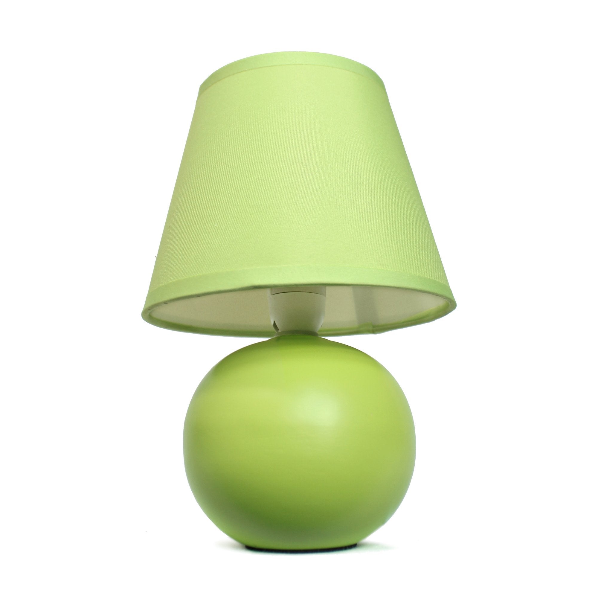 Simple Designs Lt2008-Grn Mini Ceramic Globe Matching Fabric Shade Table Lamp, Green