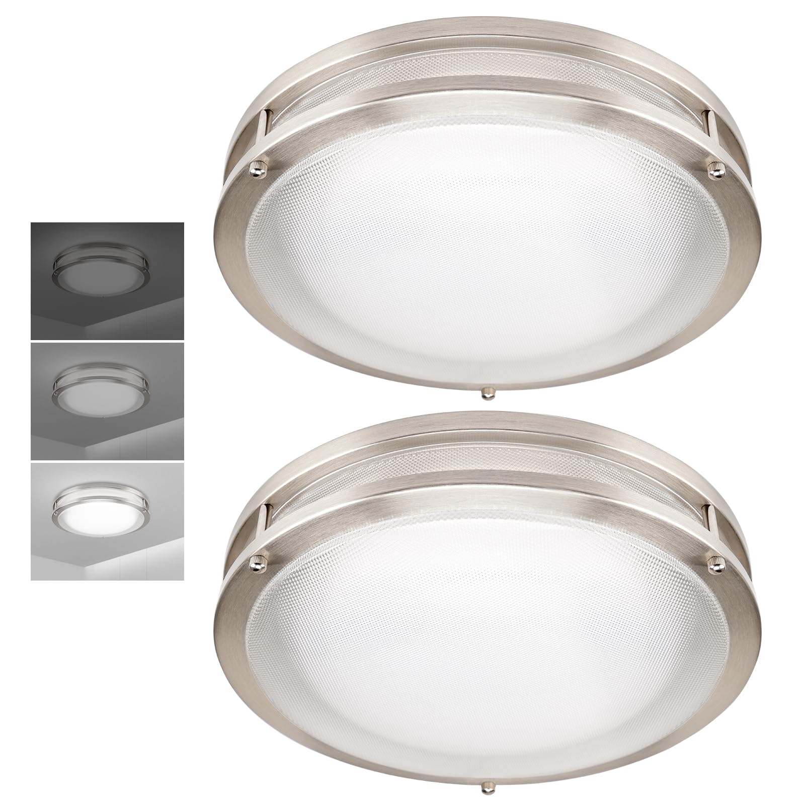Elekeed 2Pack 36W Led Ceiling Light Fixture, 13Inch Flush Mount Ceiling Light With Double Shade Design Super Bright 3600 Lumen, 