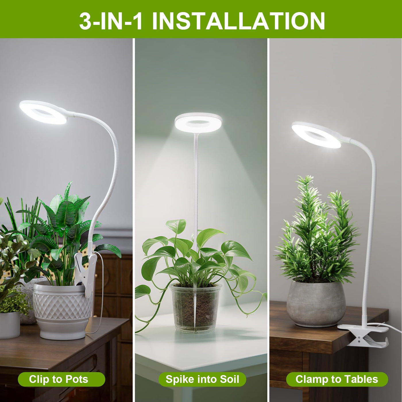 battery operated plant grow light POBOMVOM Full Spectrum Grow Light with Timer, 3 Modes, 10 Dimmable Lev – Lightsdaddy