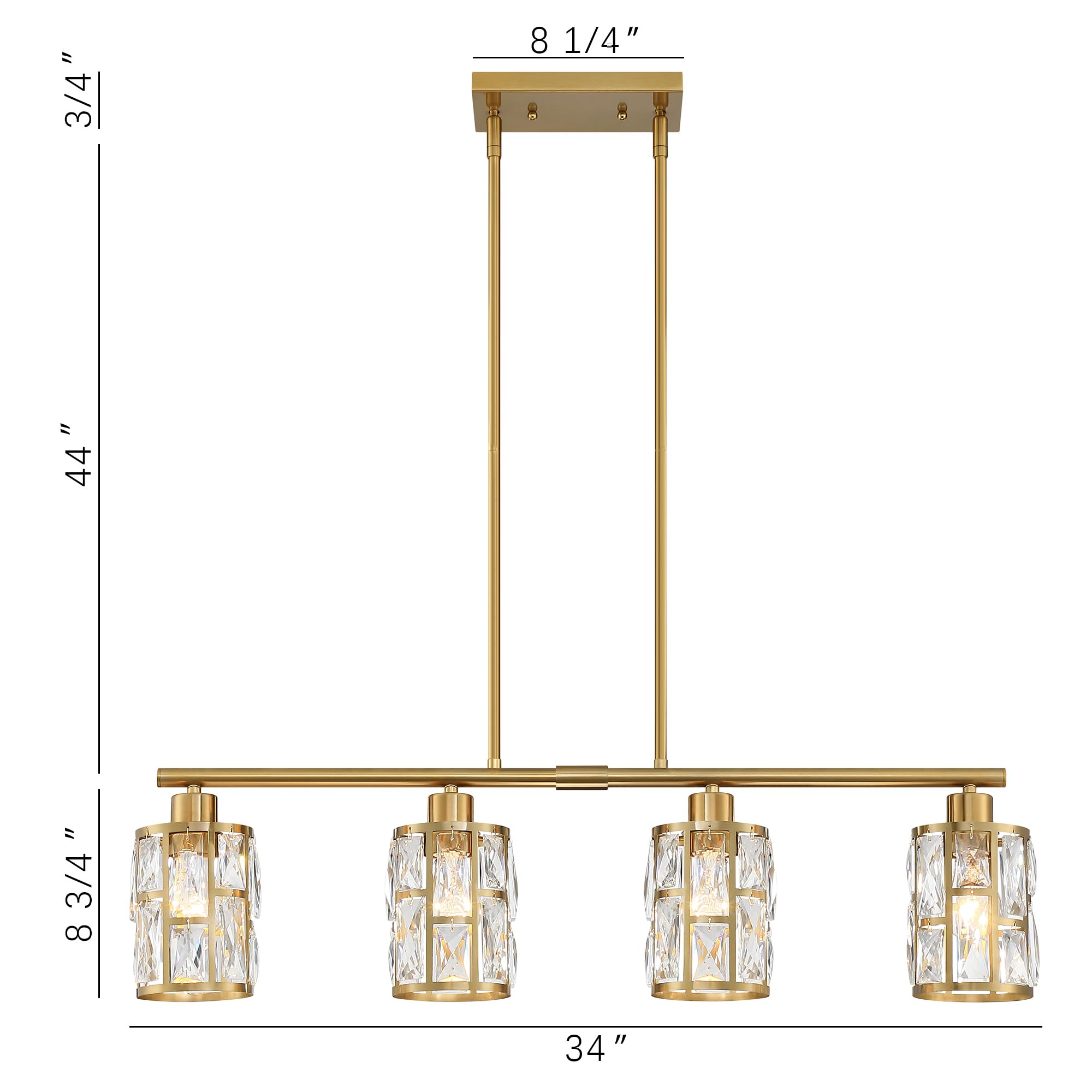 Mexo Crystal Pendant Light Fixture For Kitchen Island Dining Room, Farmhouse Chandelier Gold Close To Ceiling Lightings Over Tab