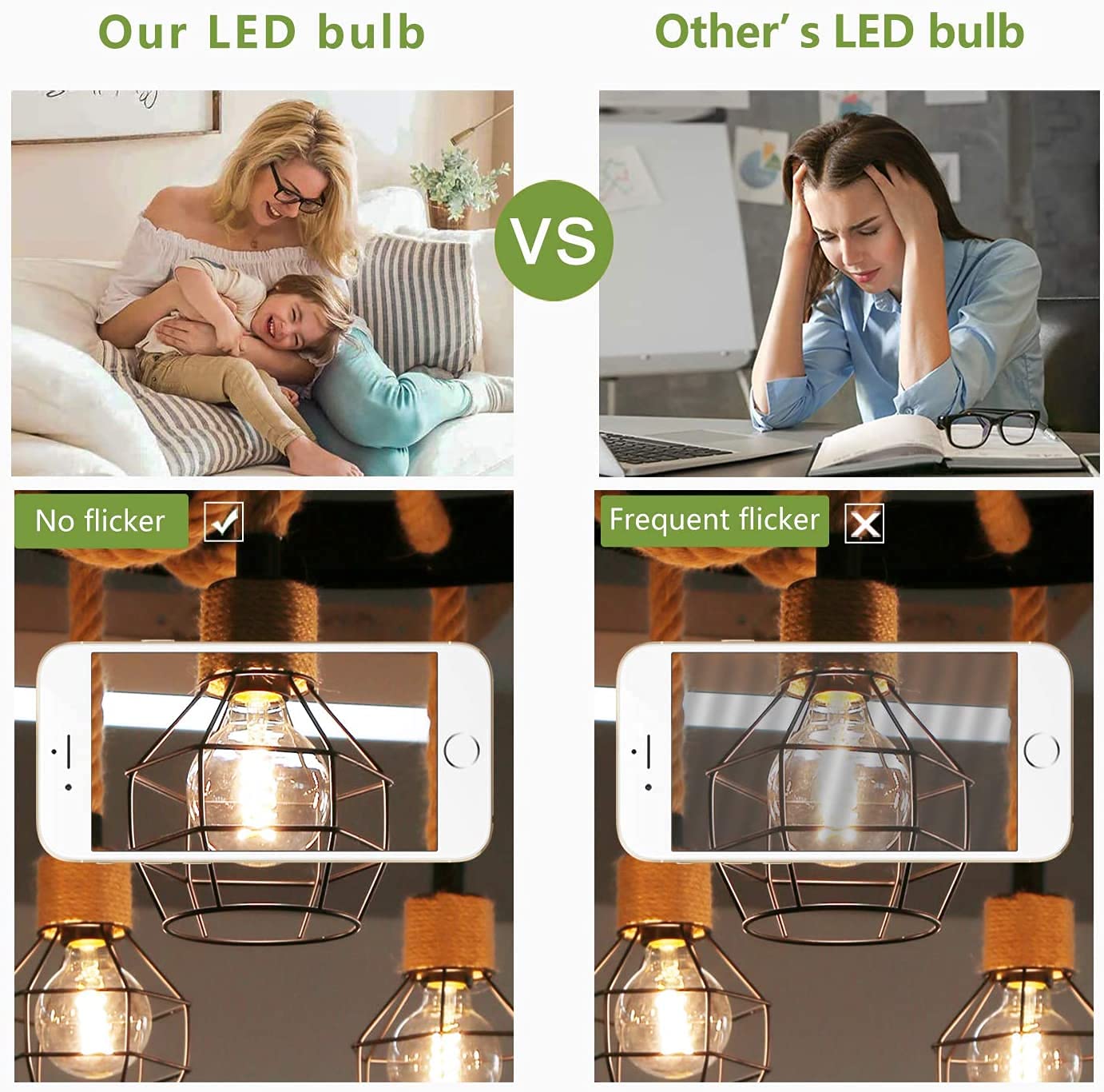 Austin Coast G25 LED Globe Bulbs, Vintage Dimmable E26, 6W (60W Equivalent), 4000K Neutral White, 6 Pack for Bathroom Makeup Mirror