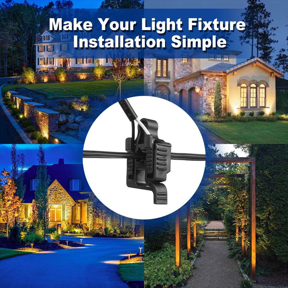 AizzKry Low Voltage Wire Connectors 12-18 Gauge UL Listed, 18 Pack, Black, Model AK-LC18 for Landscape Lighting