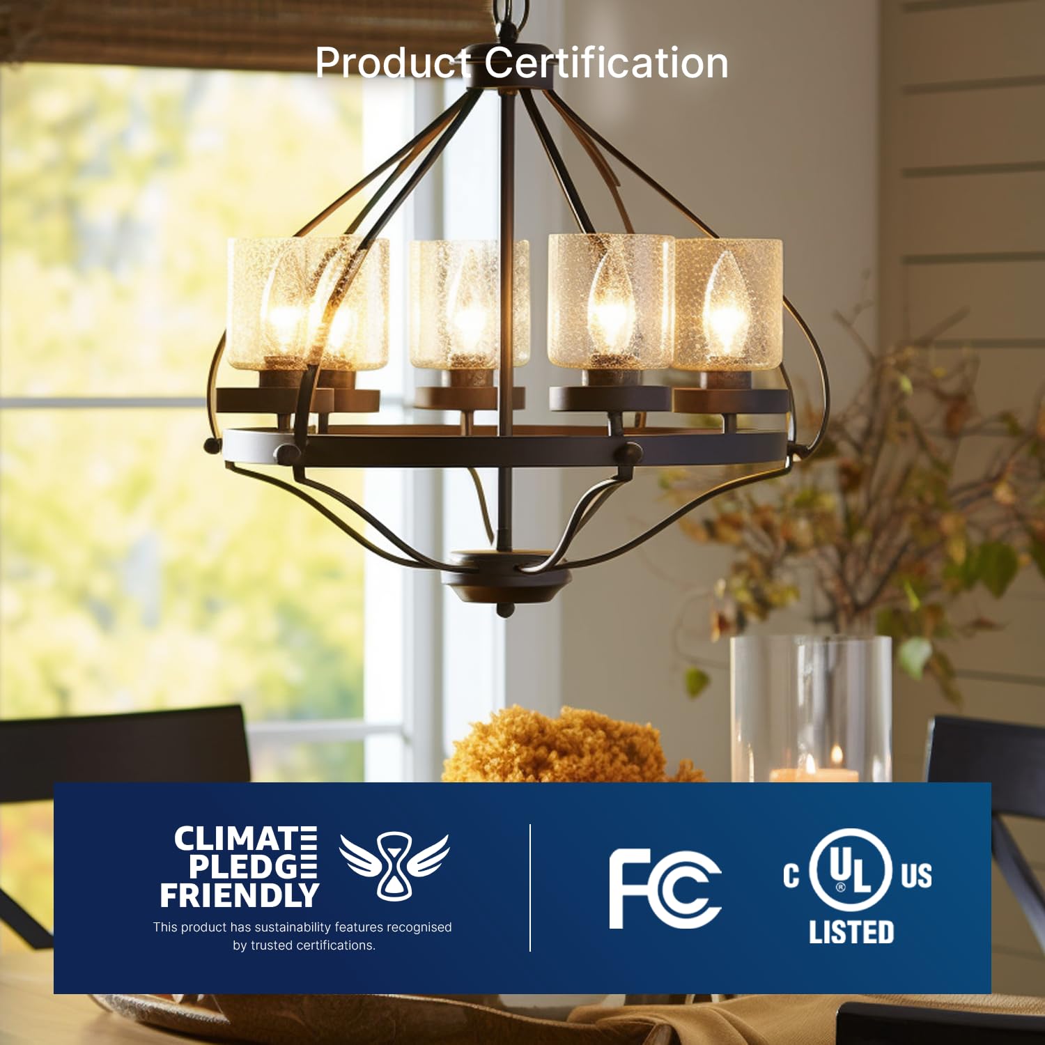Flsnt 60W Equivalent Led Chandelier Light Bulbs, Dimmable Led B11 E26 Candelabra Base Bulbs, 3500K Natural White, 550Lm, 6 Pack