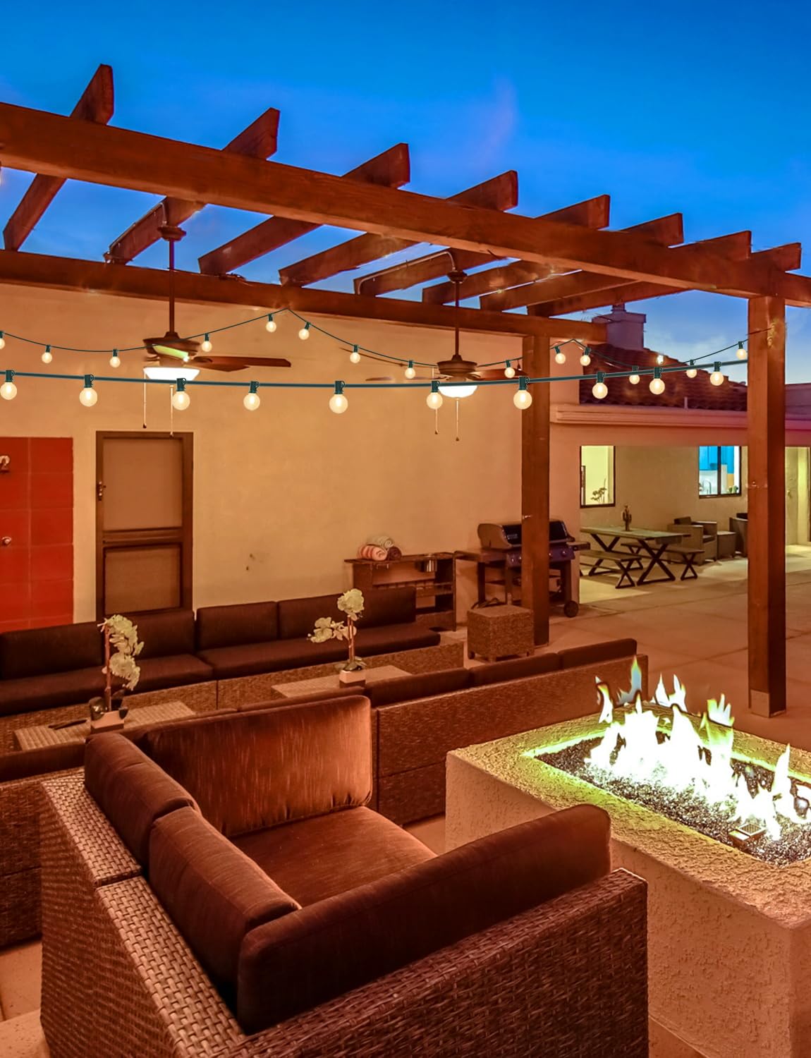 25Ft Globe Christmas Lights Outdoor, G40 Led Round Christmas Lights With 27 Led Frosted White Lights(2 Spare), Outdoor Christmas