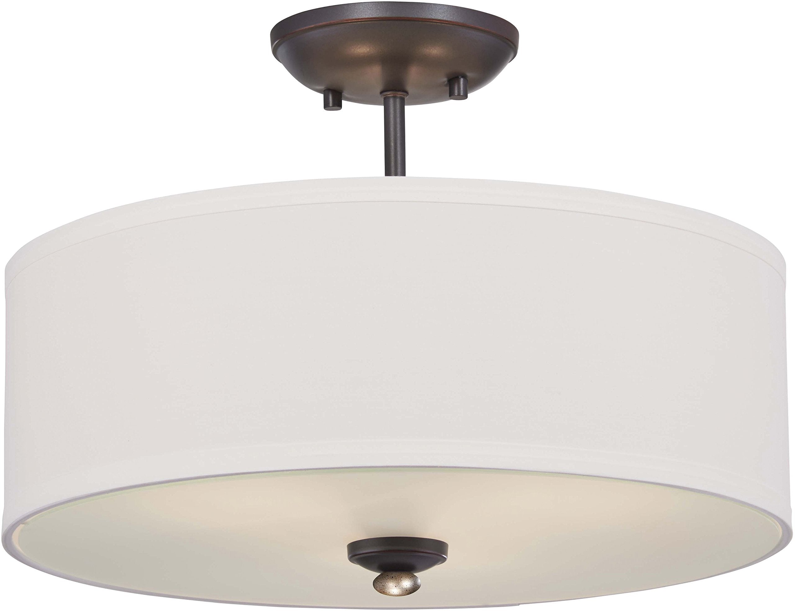 Minka Lavery Semi Flush Mount Ceiling Light 3286-589 Shadowglen Lighting Fixture, 3-Light 300 Watts, Lathan Bronze
