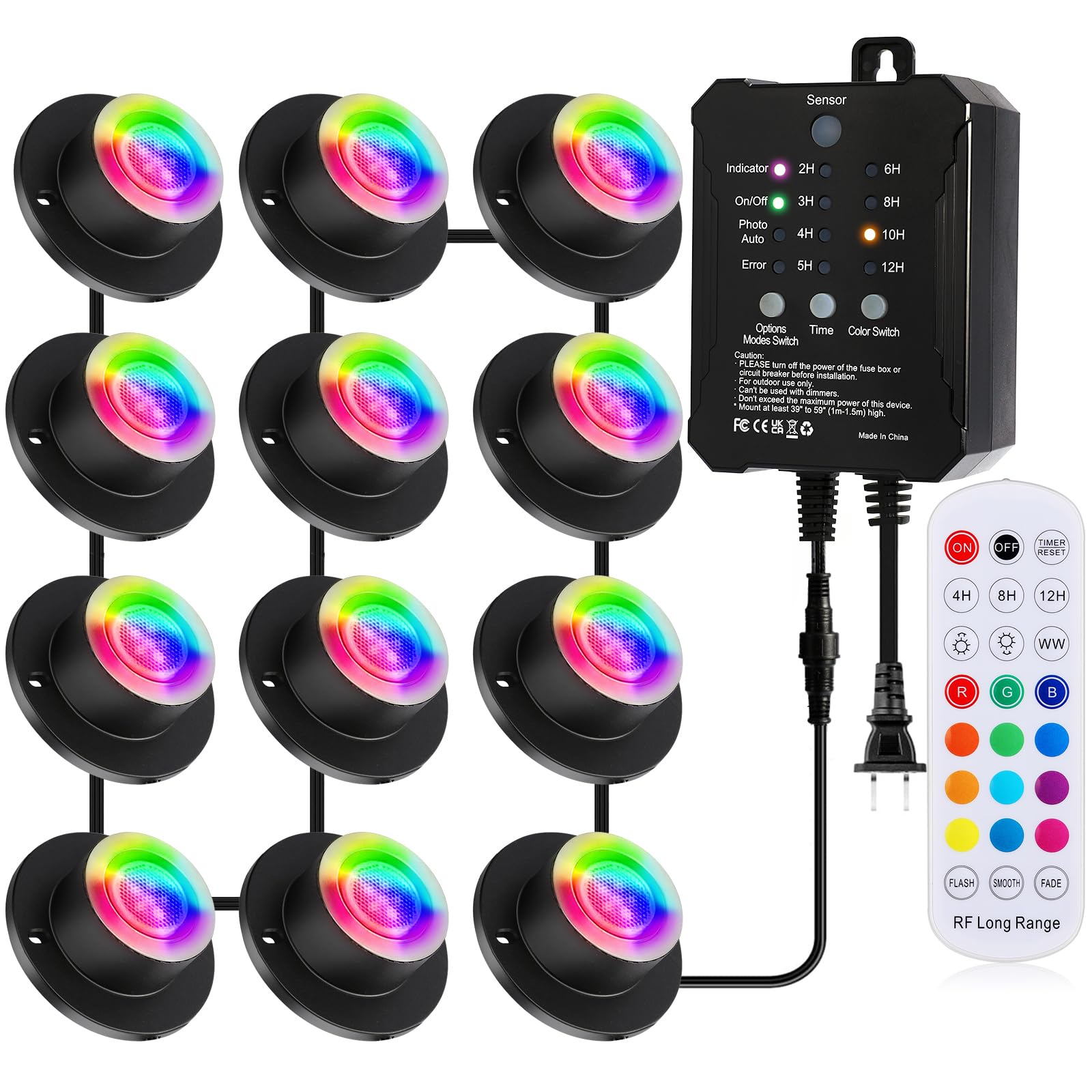 Pond Lights LED Underwater - Waterproof RGBW Fountain Lights Submersible Outdoor Waterfall Light Underwater Light with Transform