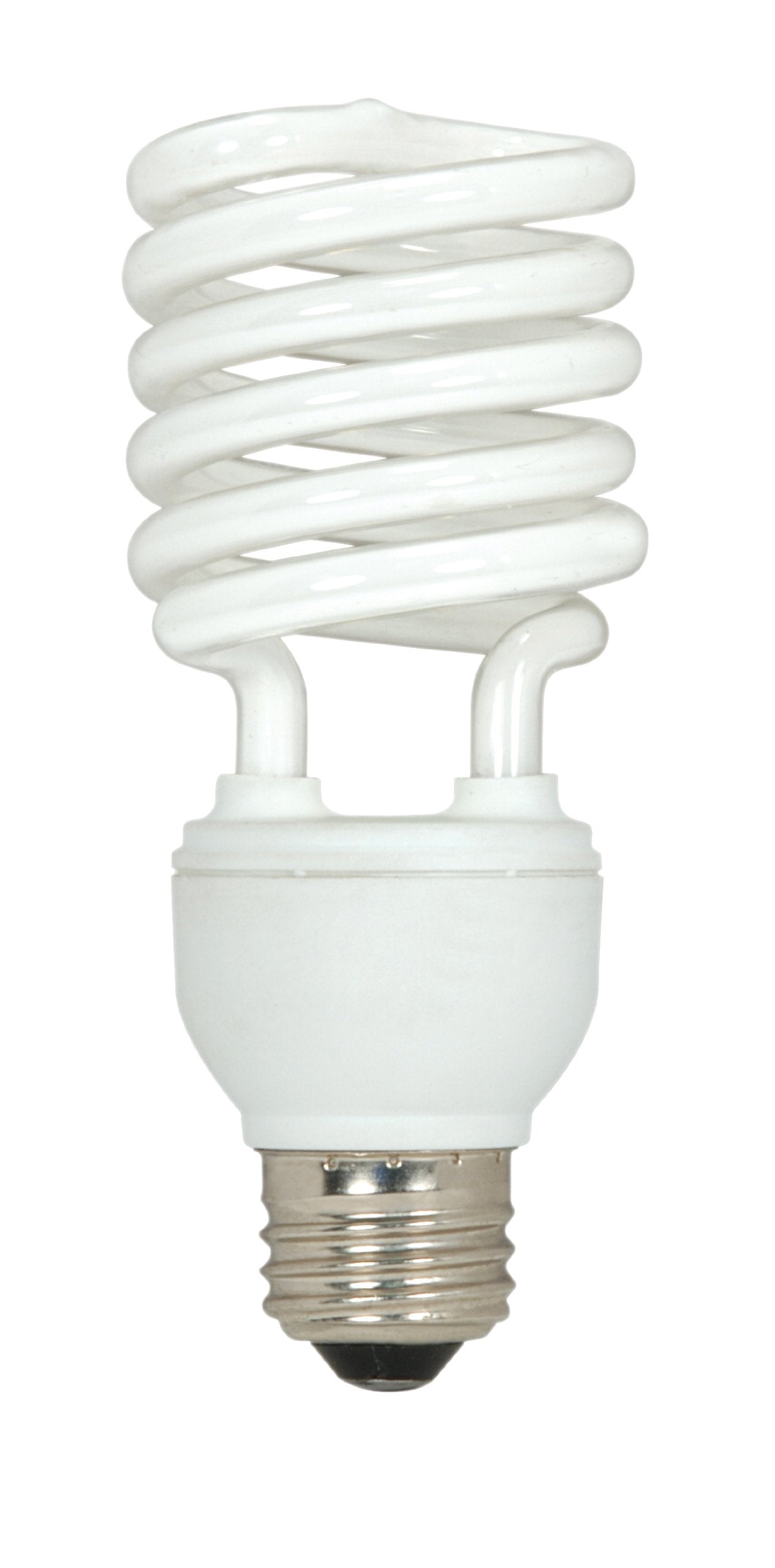 Satco S6274 23-Watt Medium Base T2 Mini Spiral, 2700K, 120V, Equivalent To 100-Watt Incandescent Lamp For Enclosed Fixtures, White, 3-Pack