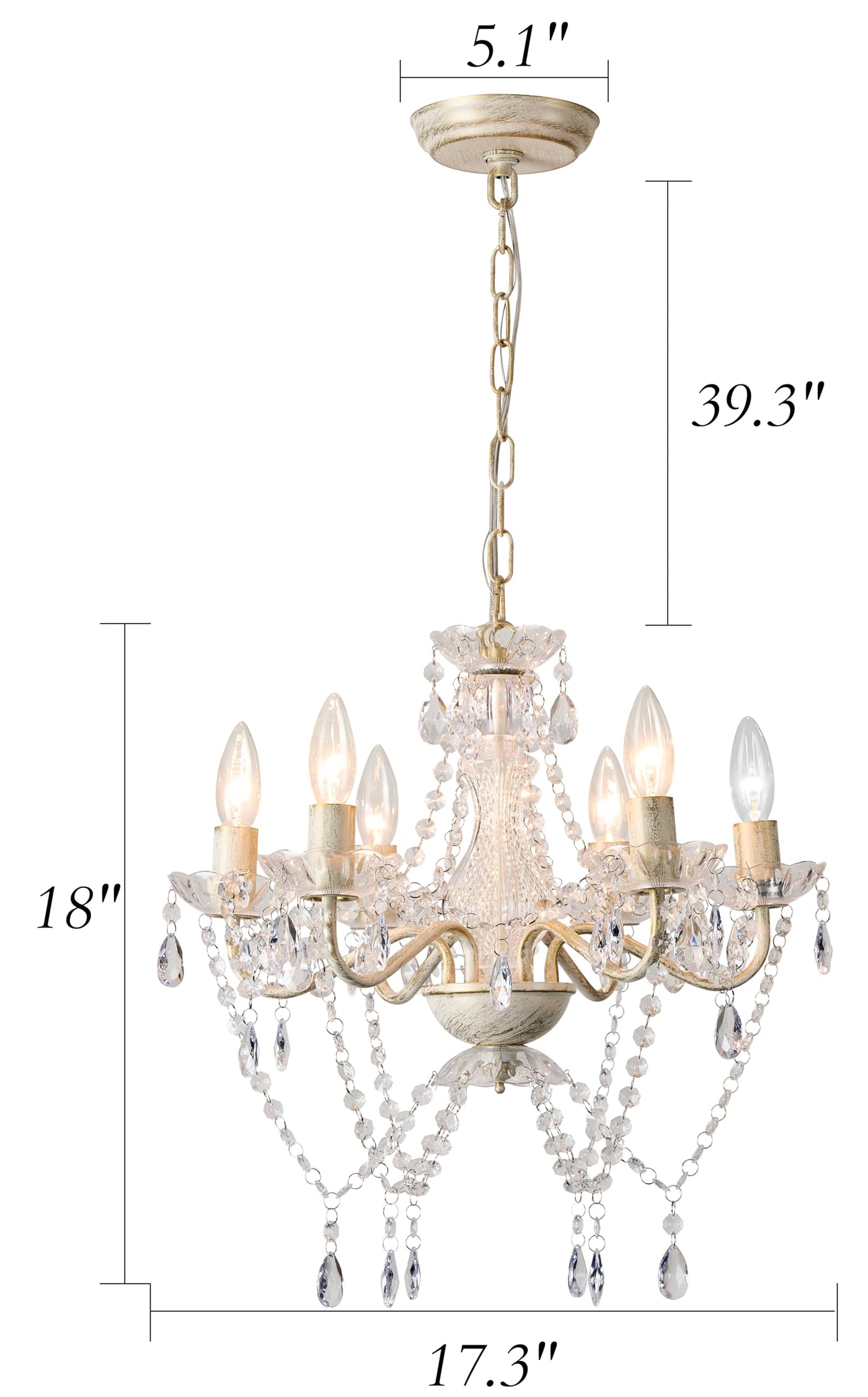 Mr.Color White Crystal Chandelier
