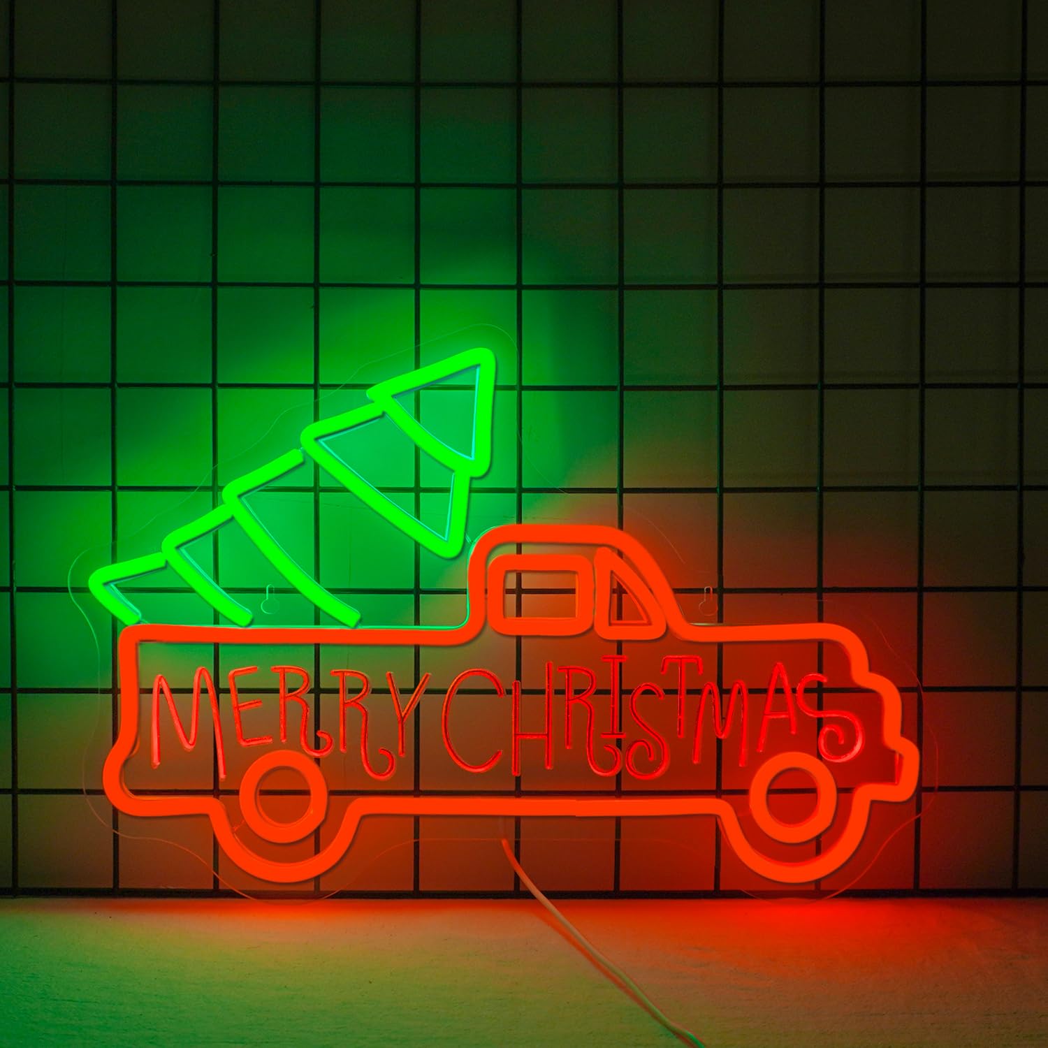 WLHOPE Christmas Truck Neon Sign - Dimmable Acrylic LED Decor for Wall, 16.5L x 11W, Perfect for Christmas Parties & Gifts