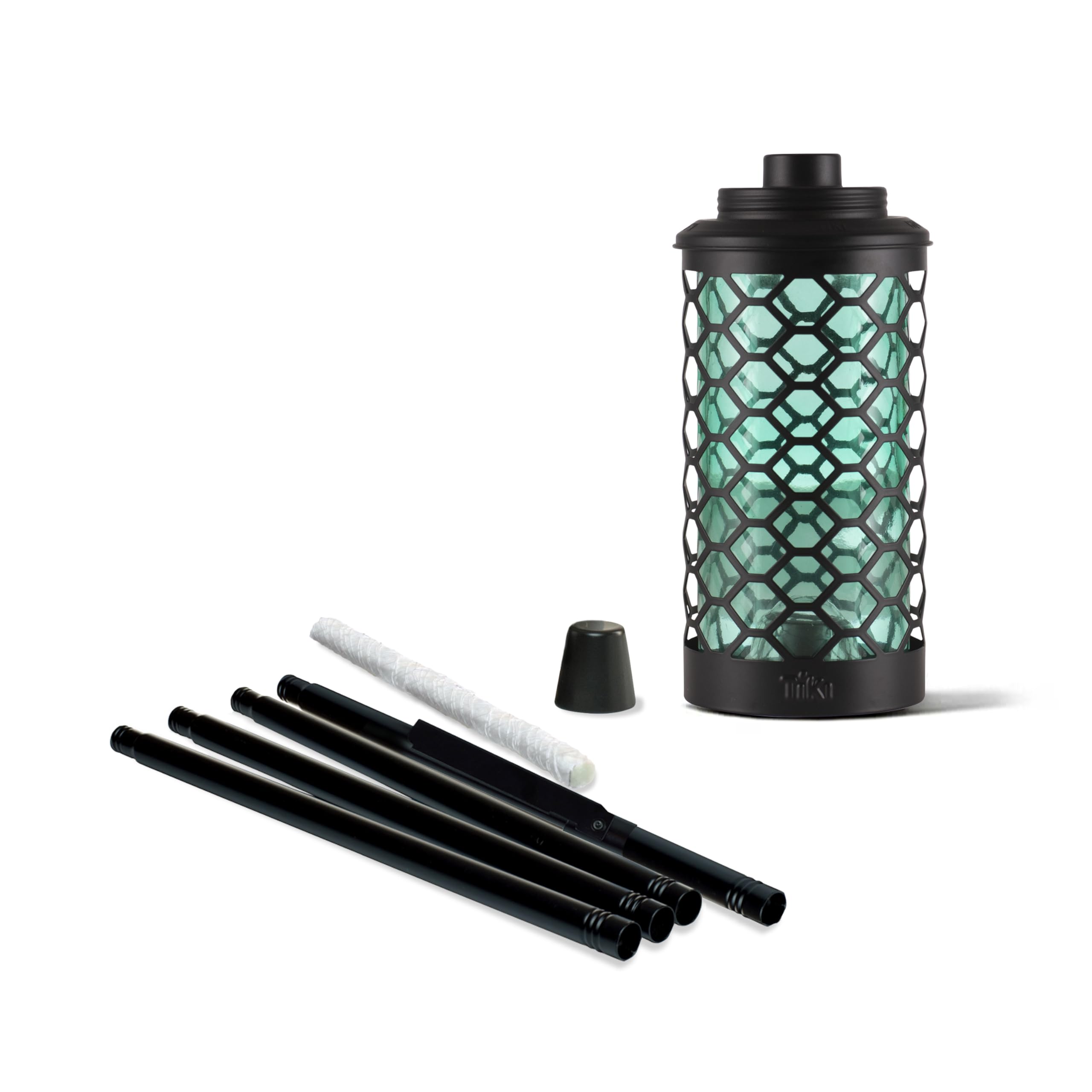 Tiki Brand Honeycomb Outdoor Torch - 65 In Blue Metal Decorative Lighting, Model 1120112 For Patio, Backyard, And Lawn
