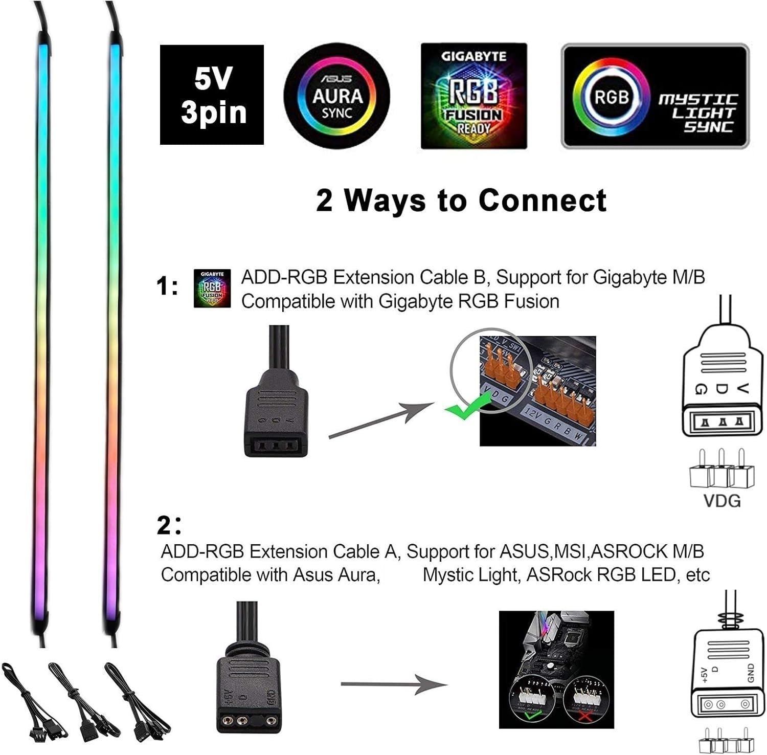 Airgoo NEON RGB LED Strip - 15.75" x 0.55" - Addressable, Diffused Silicon Tube, 5V 3-Pin ARGB, Includes Magnetic Br