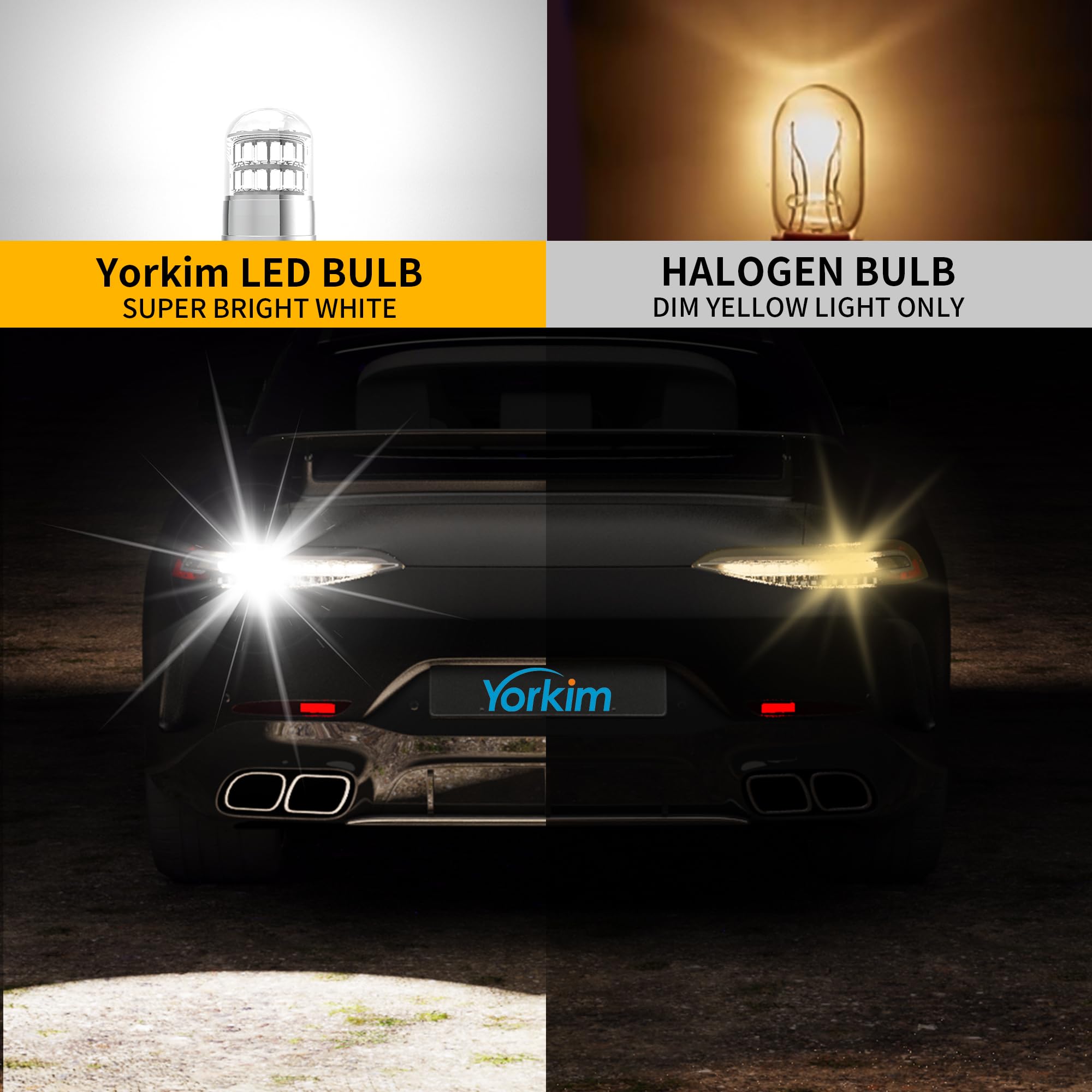 Yorkim 3157 LED Bulb Pack of 2, White, 500% Brightness for Backup, Reverse, Tail, DRL, Parking Lights