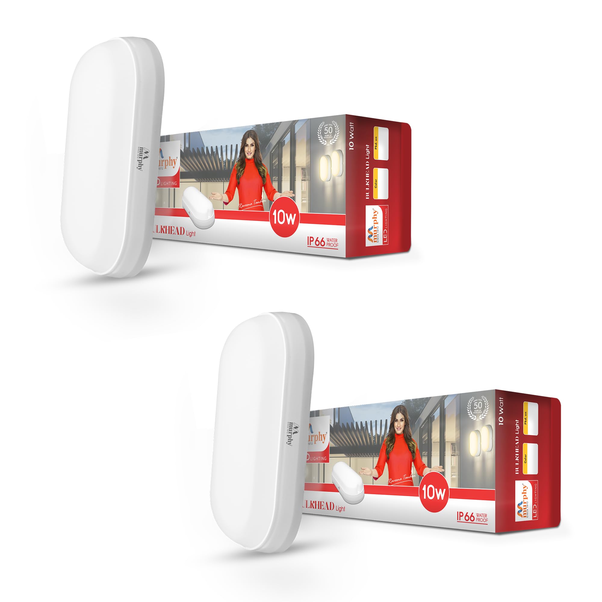 Murphy 10W Wall Lamp LED Oval Shape Outdoor Bulkhead Waterproof IP54 Waterproof Porch Light for Outdoor Garden Bathroom Light (C