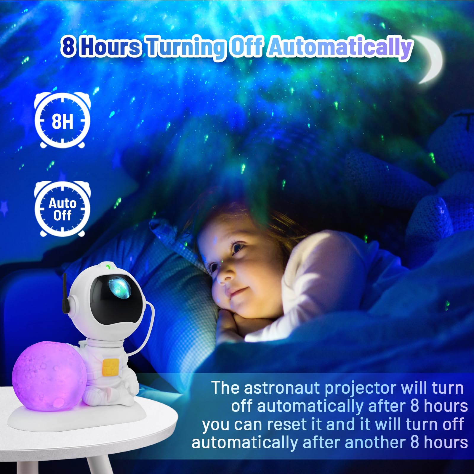 Kimhy Astronaut Galaxy Projector, 2 In 1 Galaxy Projector For Room Decor With Moon Lamp, Star Projector Galaxy Light With 8 Colo