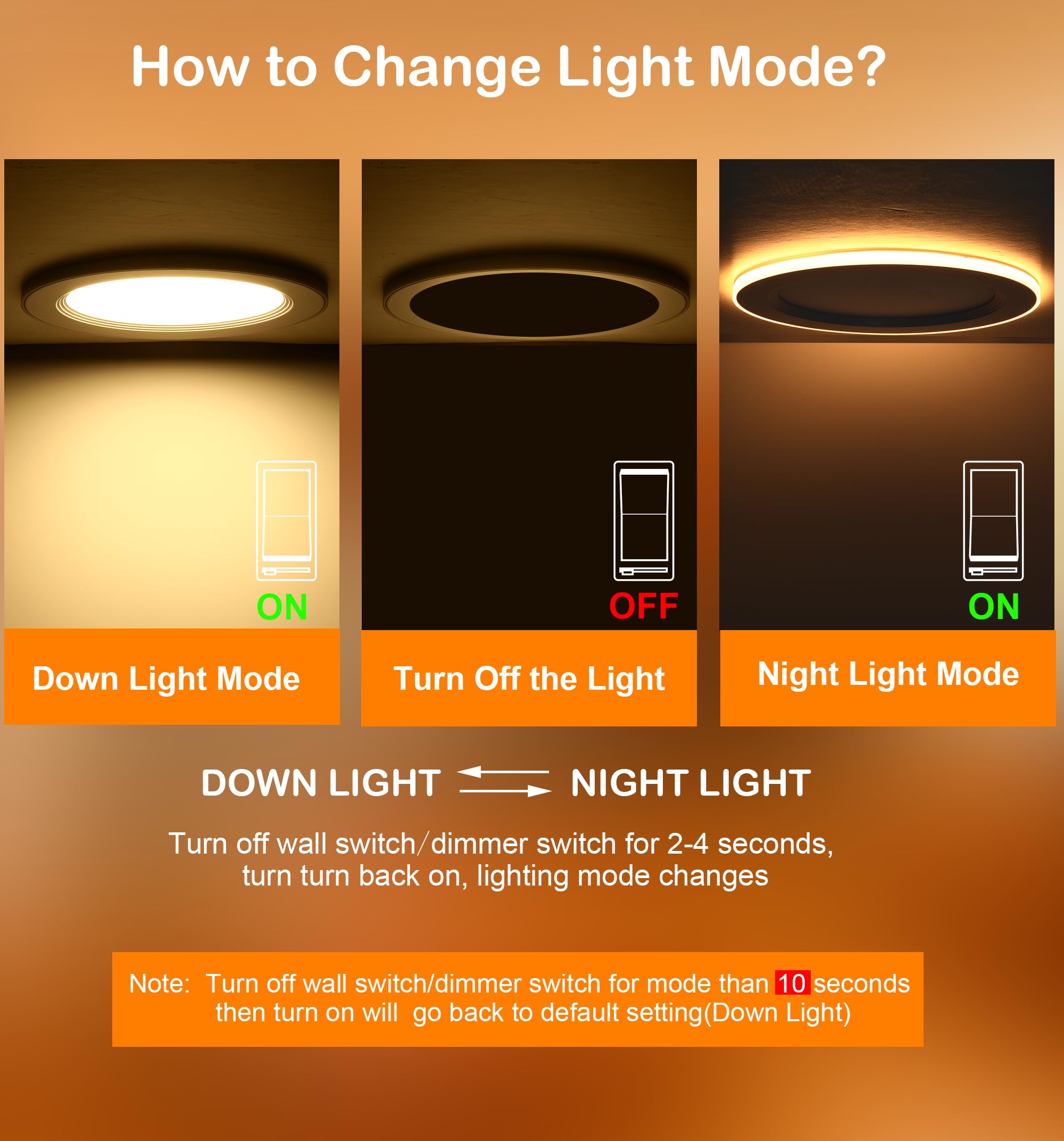 CLOUDY BAY 6 Inch 5CCT LED Recessed Ceiling Light, Dimmable Night Light, Model LJD006WH5CN-6PK