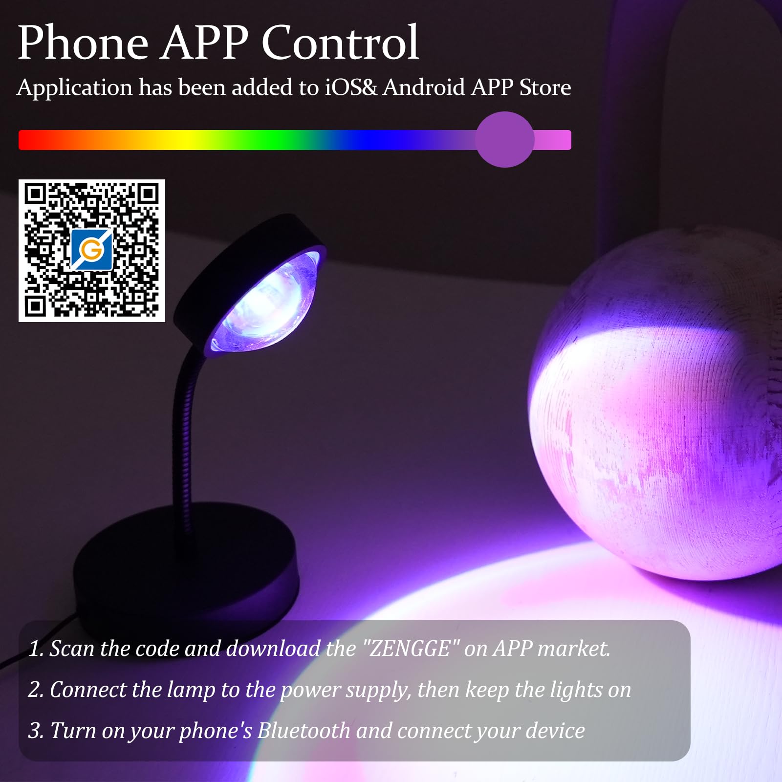 JIMEI Sunset Lamp Projector LED Lights, Multicolor, Small, Stainless Steel, Model SUNLAMP-P, 360° Rotation, Mood Lighting for Home Decor