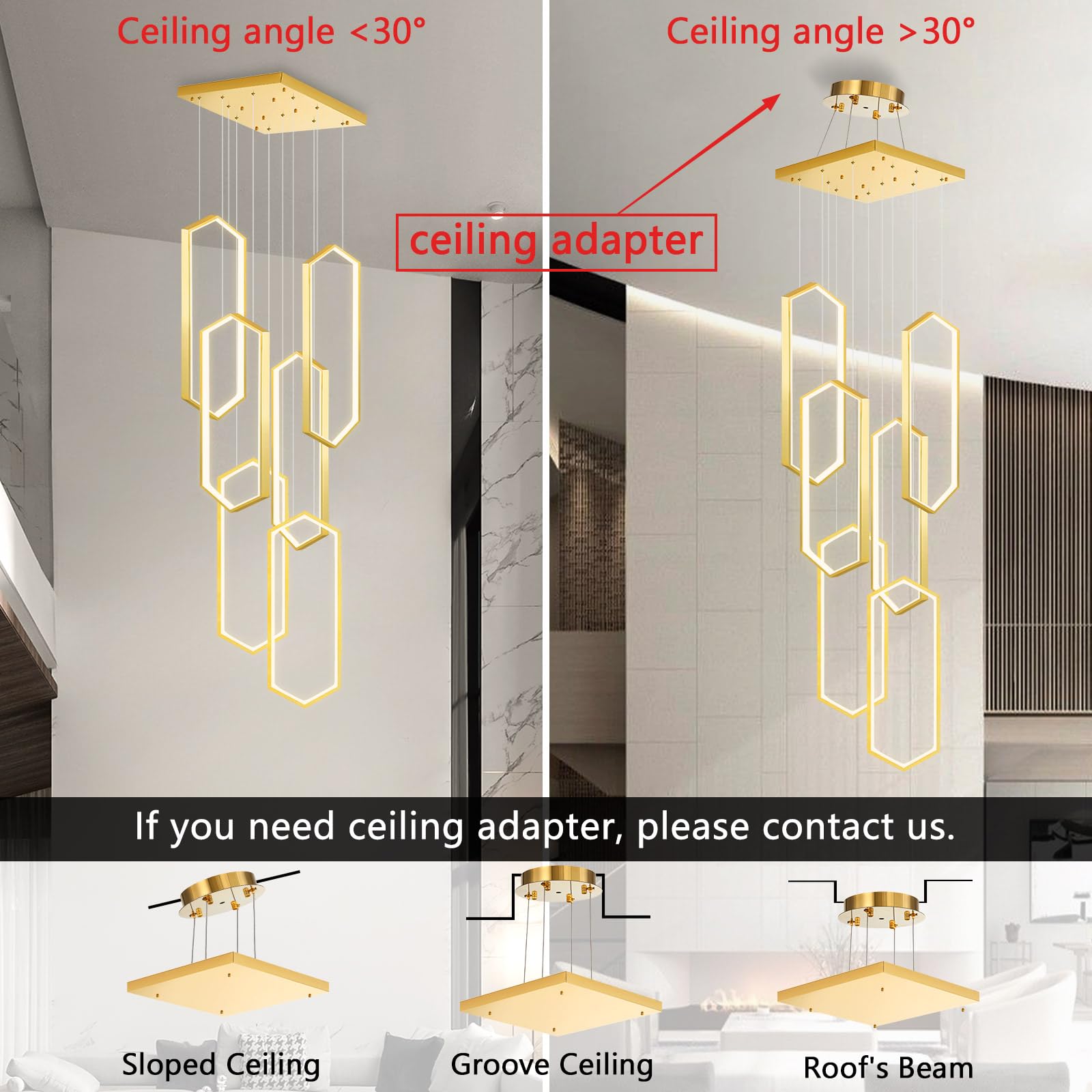 6 Rings Modern Chandelier Led Dimmable Pendant Lighting Adjust Flush Mount Ceiling Light For Foyer Lobby Living Room Staircaes G