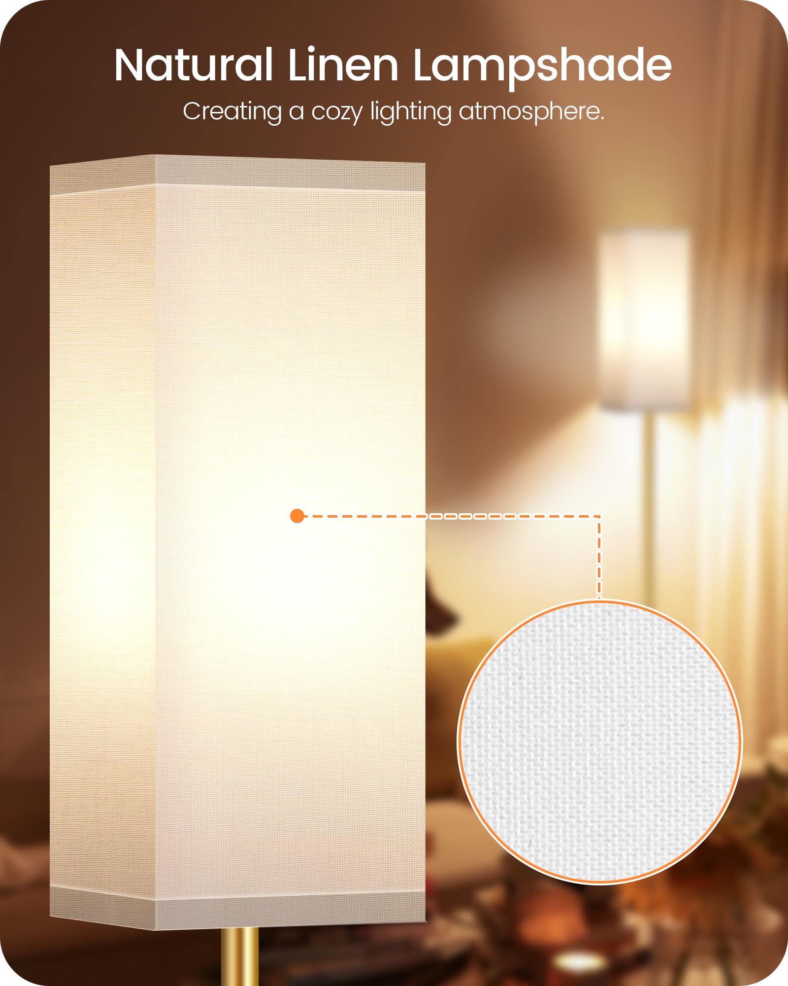 Goebleson Floor Lamp, Pole With Foot Switch, Modern Standing Lamp Lampshade, Minimalist Freestanding Lamp (Bulb Not Included), F