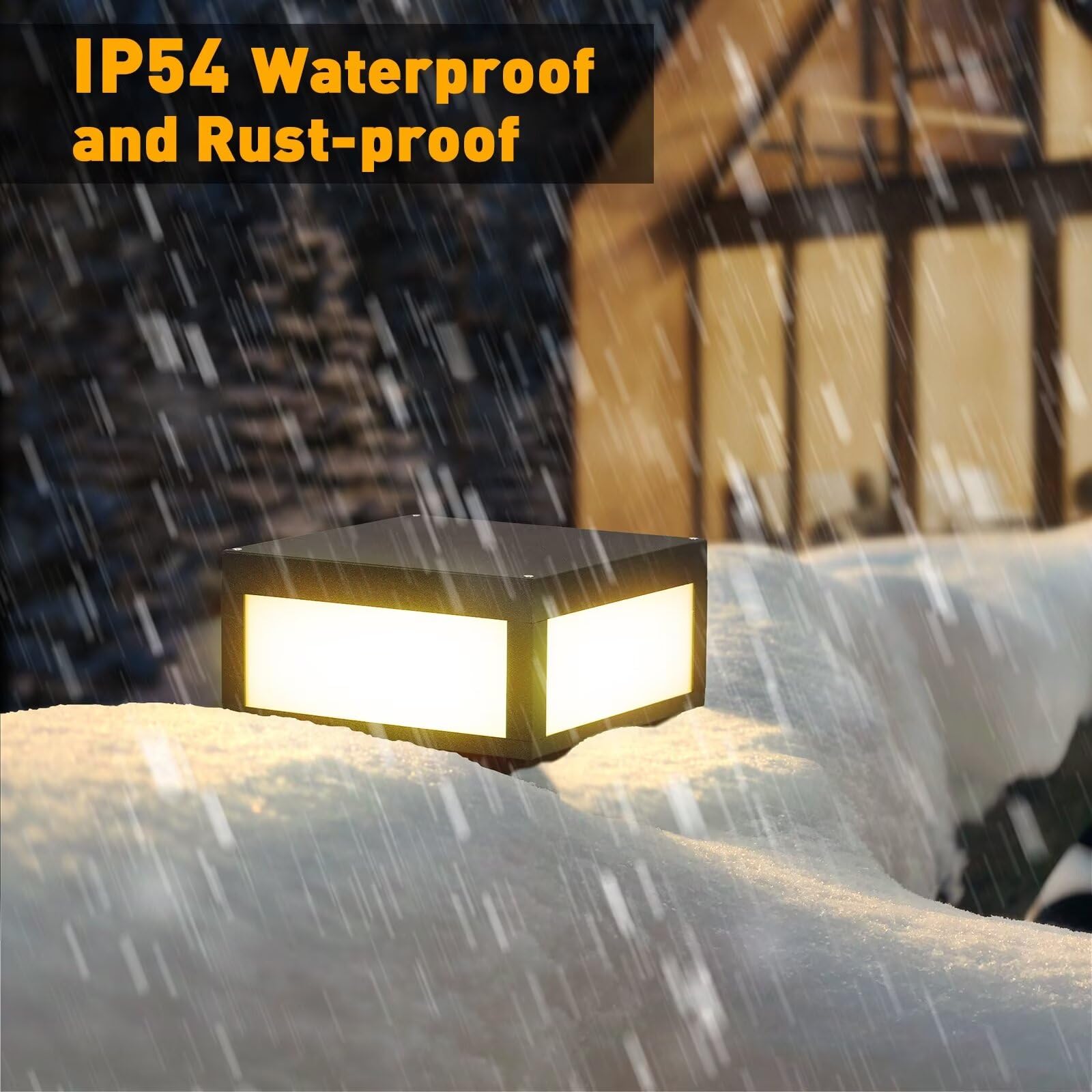 Mvbt Led Outdoor Post Light - Gray Aluminum Deck Cap Lantern For Patio & Garden, Ip65 Waterproof