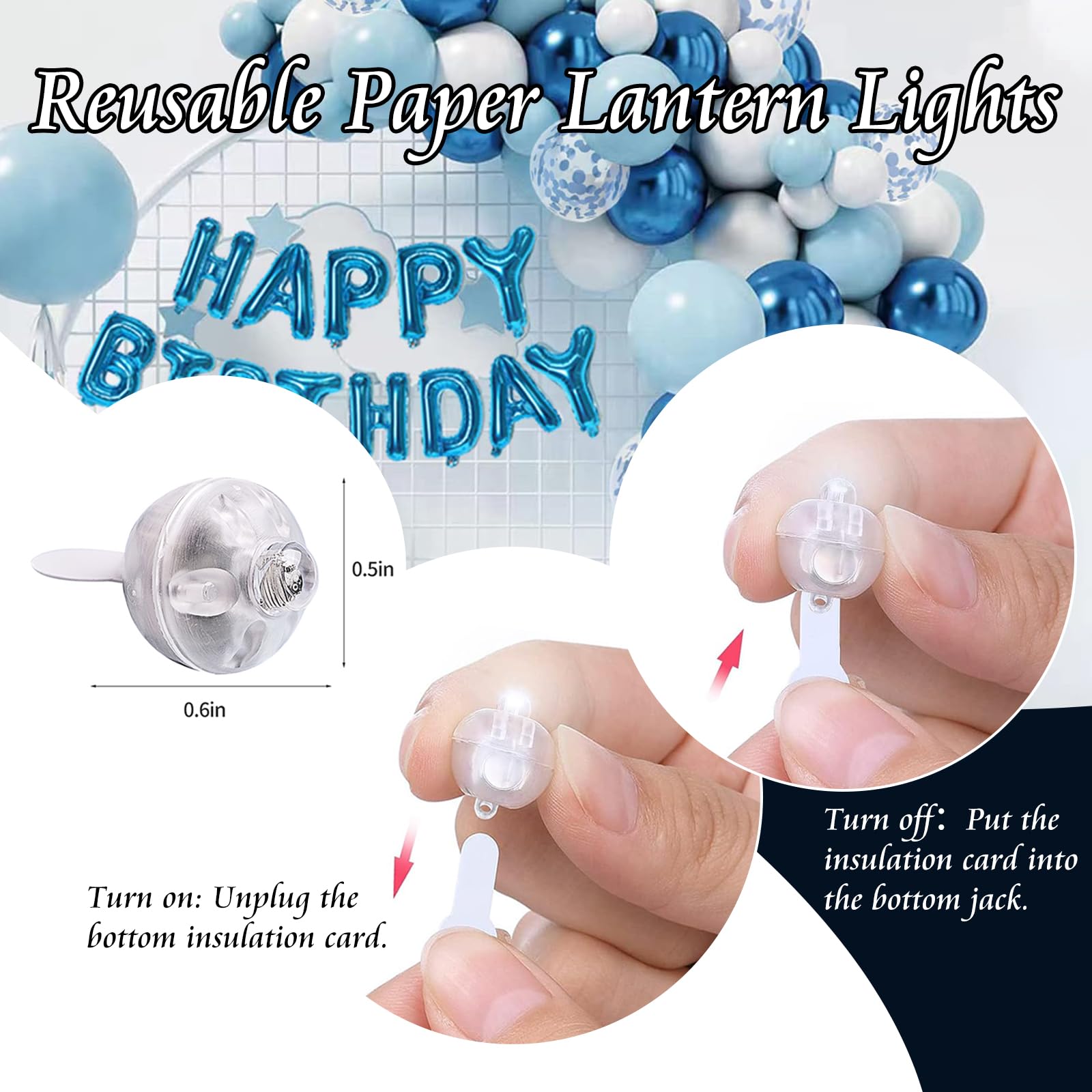 Chzk 100Pcs Balloon Lights Mini Led Lights Round Long Standby Time Multicolor Ball Light Paper Lantern Balloons Lights For Birthday Party Christmas Halloween Decoration (Cold White, 100 Pcs), D11-Qqd