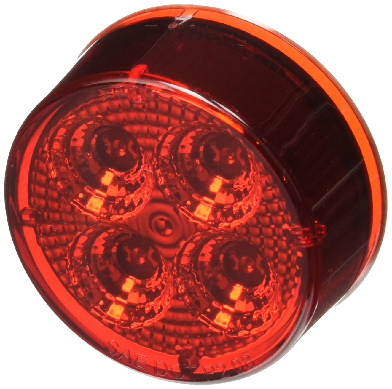 RoadPro LED Light - 2.5in Round Diamond Lens, Sealed, Red - Model RP1010RDL