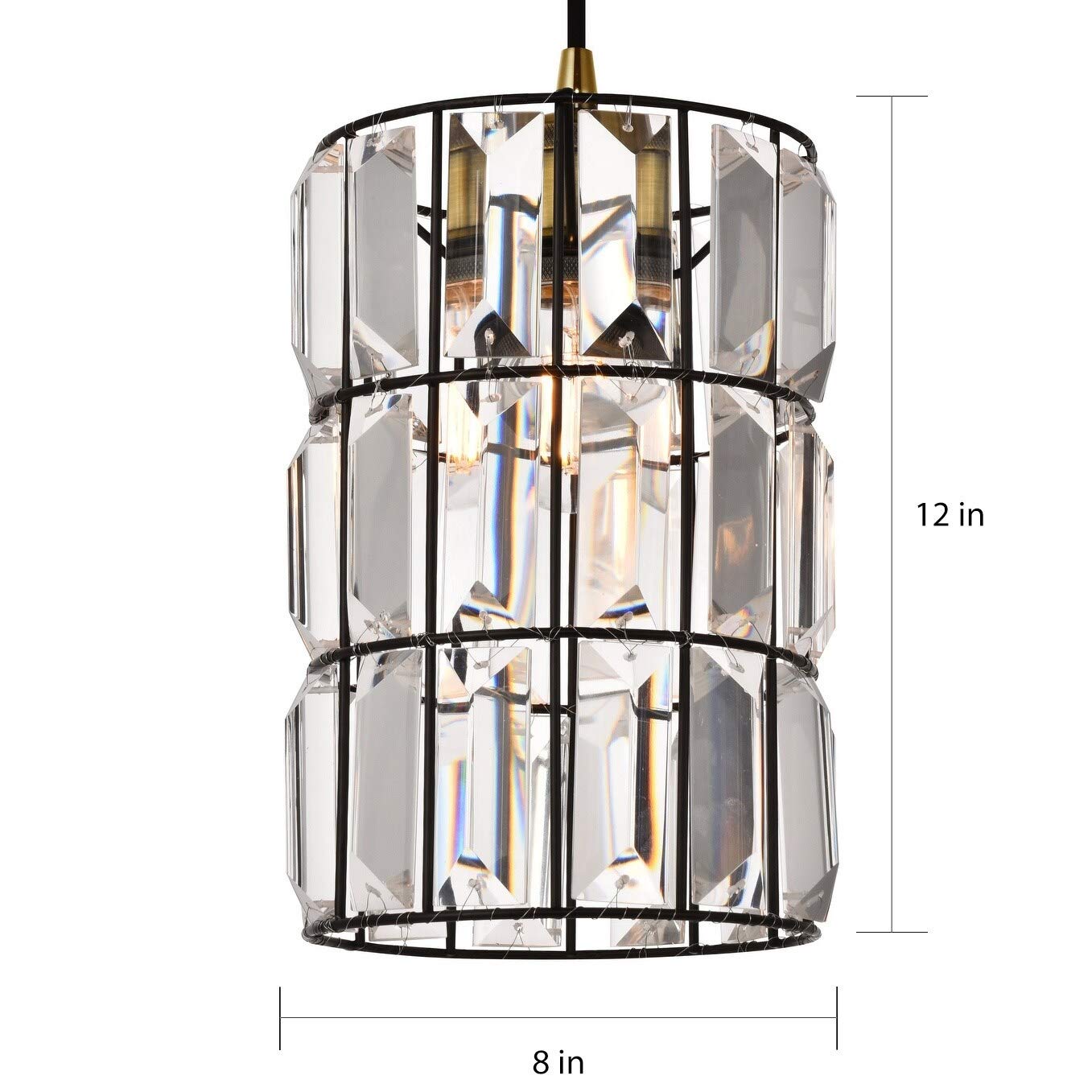 Elegant Lighting Pendant Light, Oil-Rubbed Bronze, Modern Design, 7.1&quot;W X 11.5&quot;H, Blair Collection