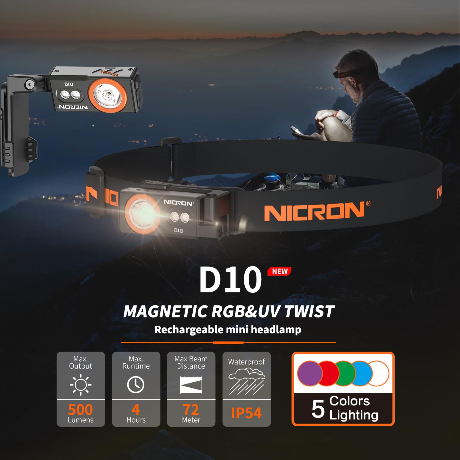 Nicron D10 Edc Flashlight Rechargeable