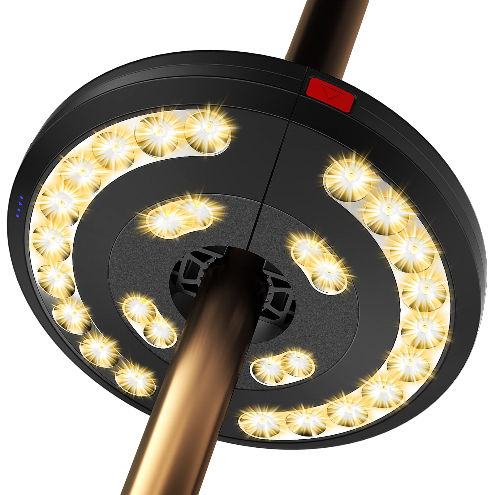 Eletorot Patio Umbrella Lights, 28 LED, Rechargeable Outdoor Light, Warm Color, Model WY9061