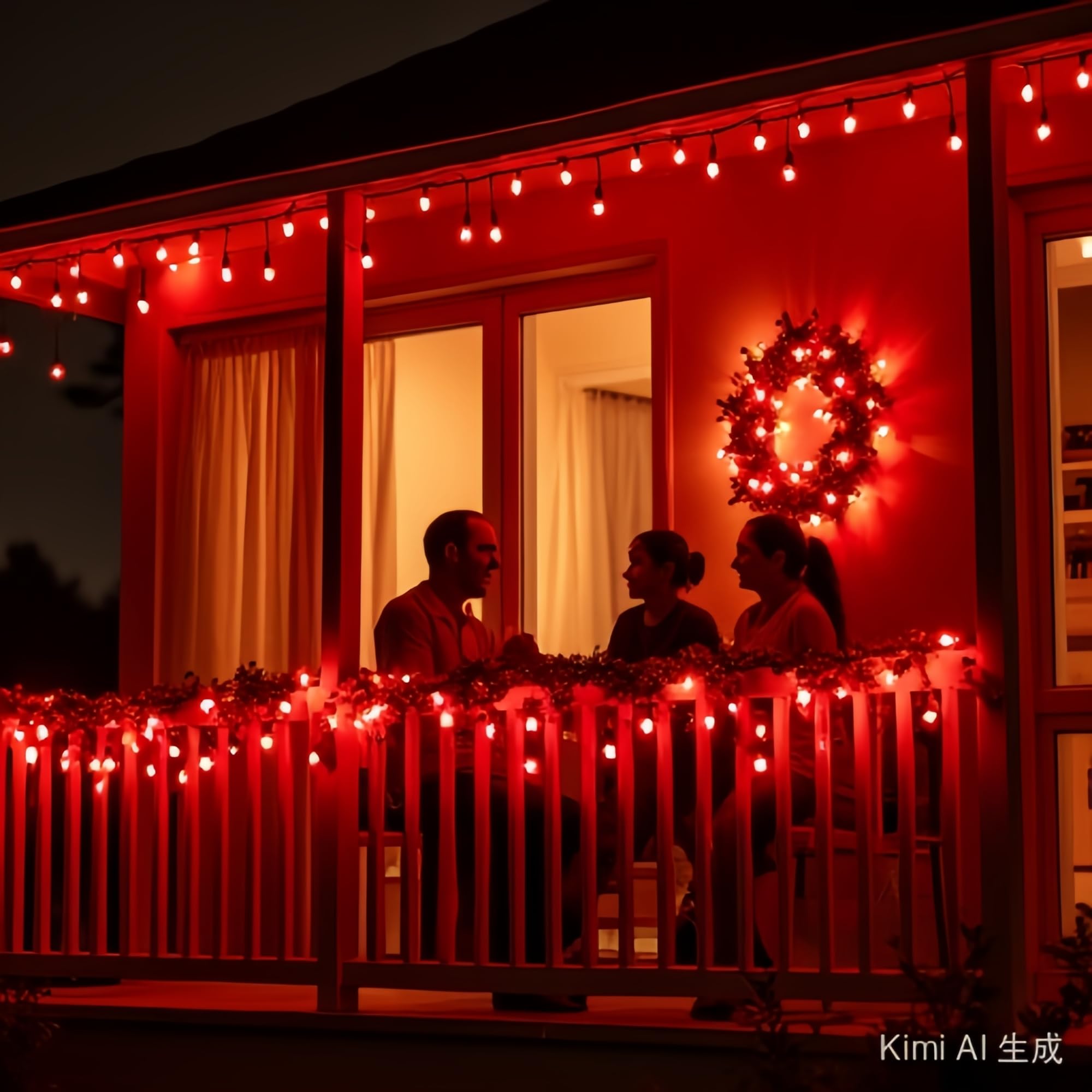 Jinbest 200 Led Red Christmas Lights, Ul Certified And Commercial Grade Decorative Lighting String Green Wire 66 Ft, For Indoor