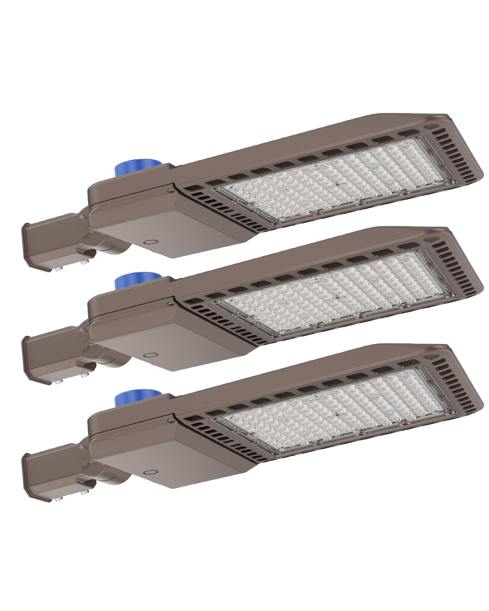 G GJIA LED Parking Lot Light 200W 28000LM 5000K Daylight Bronze 3 Pack with Dusk to Dawn Photocell Adjustable Slip Fitter Mount