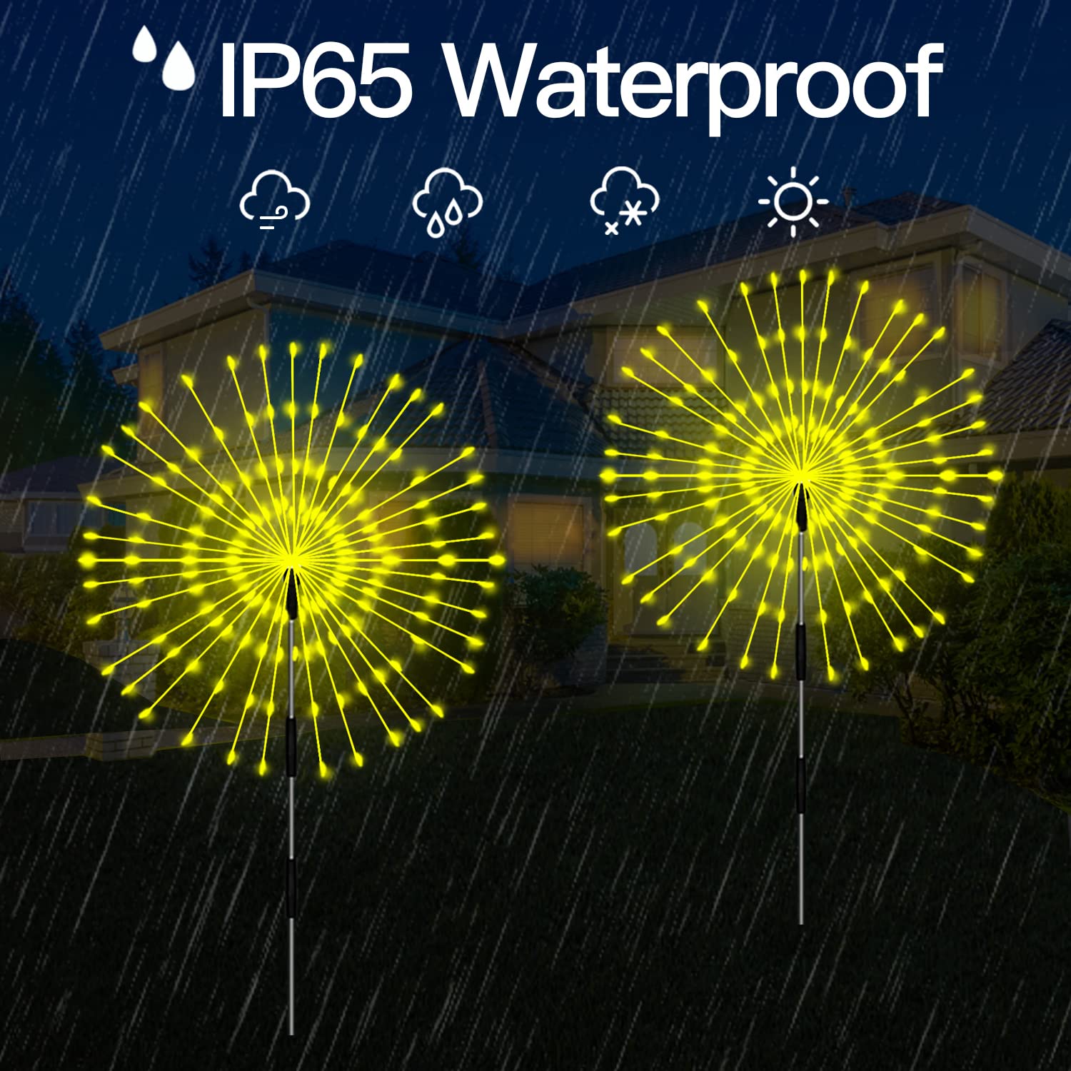 Solar Garden Lights 4-Pack Waterproof Decorative Pathway Firefly Lights For Courtyard & Garden Party Warm White