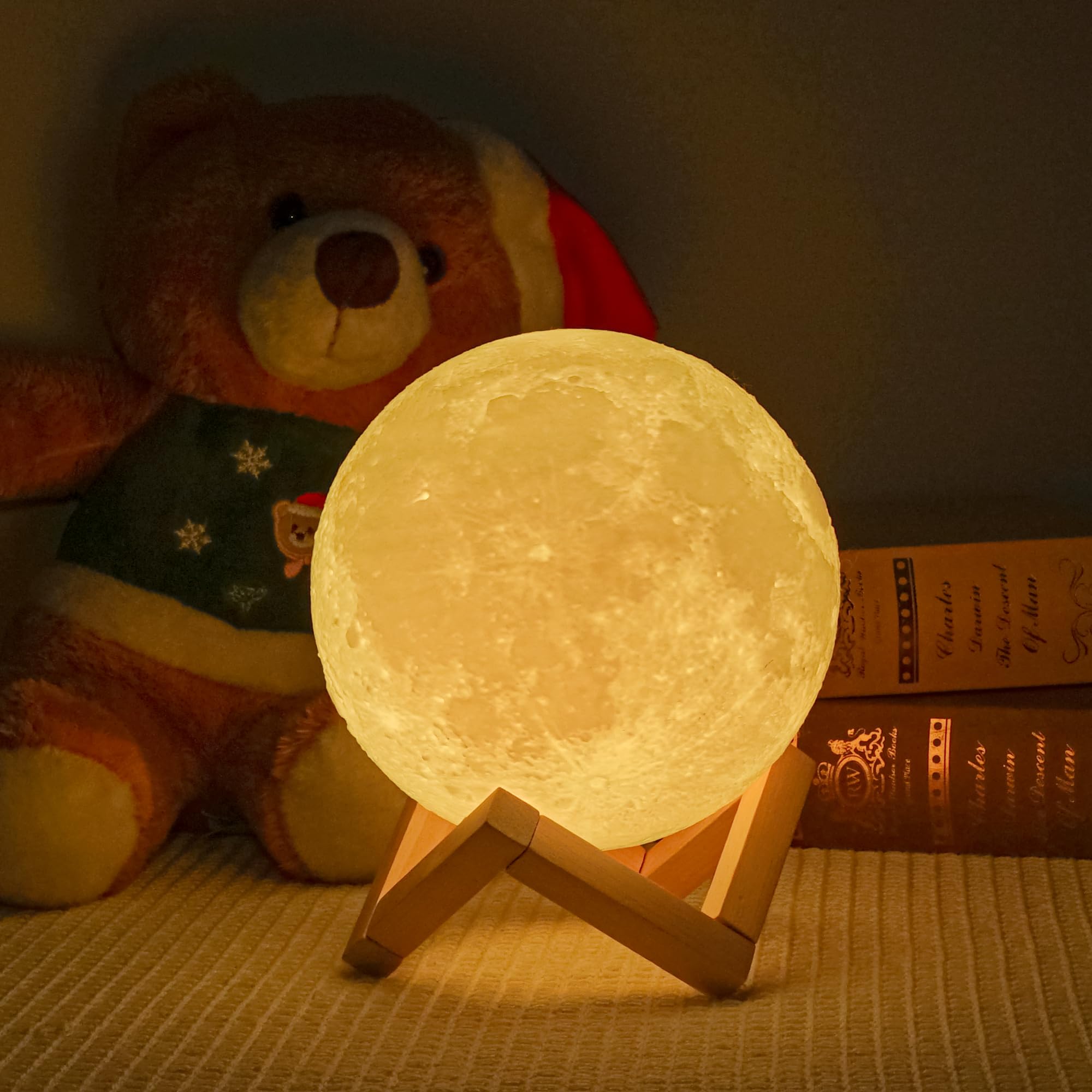 Balkwan 16 Colors Moon Lamp For Kids 3D Touch & Remote Control Night Light Led Moon Light For Kids & mature-themeds Birthday Christmas Gifts For Women Boys Girls Baby Home Decor (16 Colors  5.9 In)