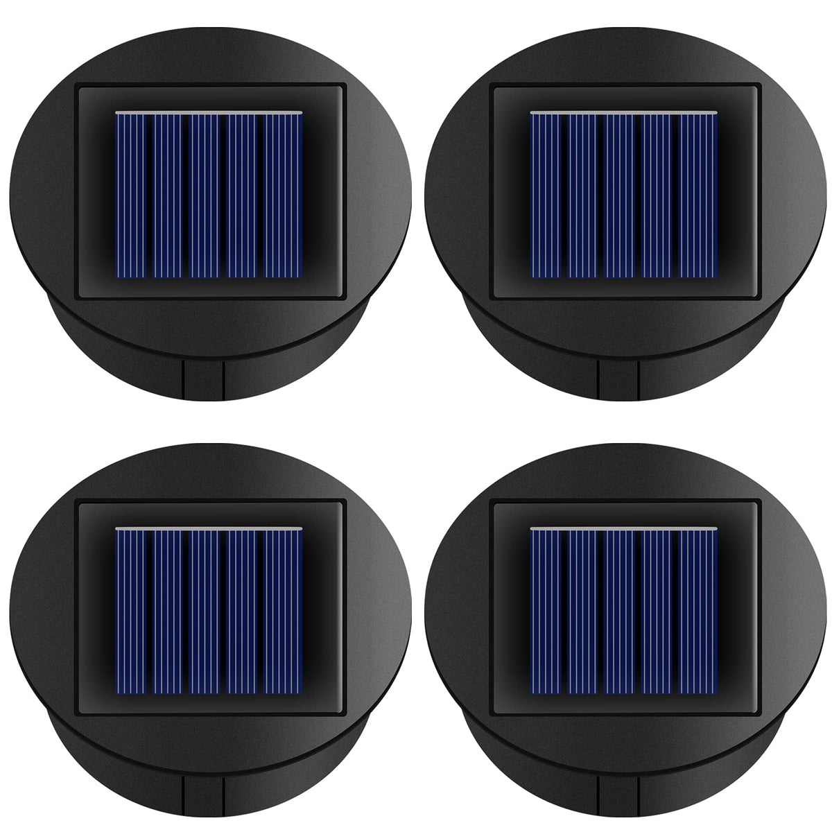 Znycye 4 Pack Solar Light Replacement Top(Top Size 3.15 Inch, Bottom Size 2.76 Inch) Led Solar Panel Lantern Lid Lights, Outdoor