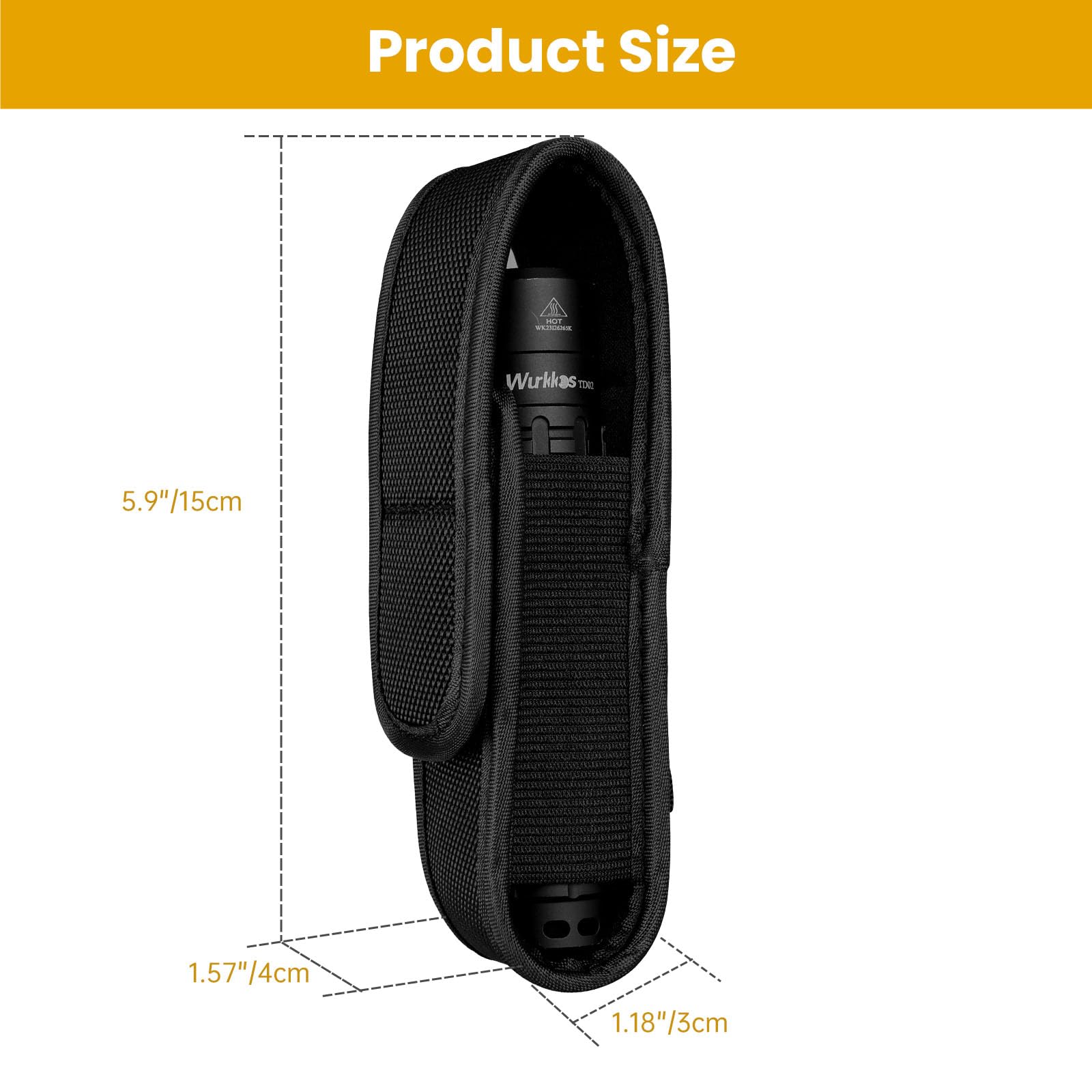 Wurkkos Flashlight Holster, Led Tactical Flashlight With Elastic Nylon, Flashlight Pouch, Nylon Pouch Holder, Flashlight Carry C