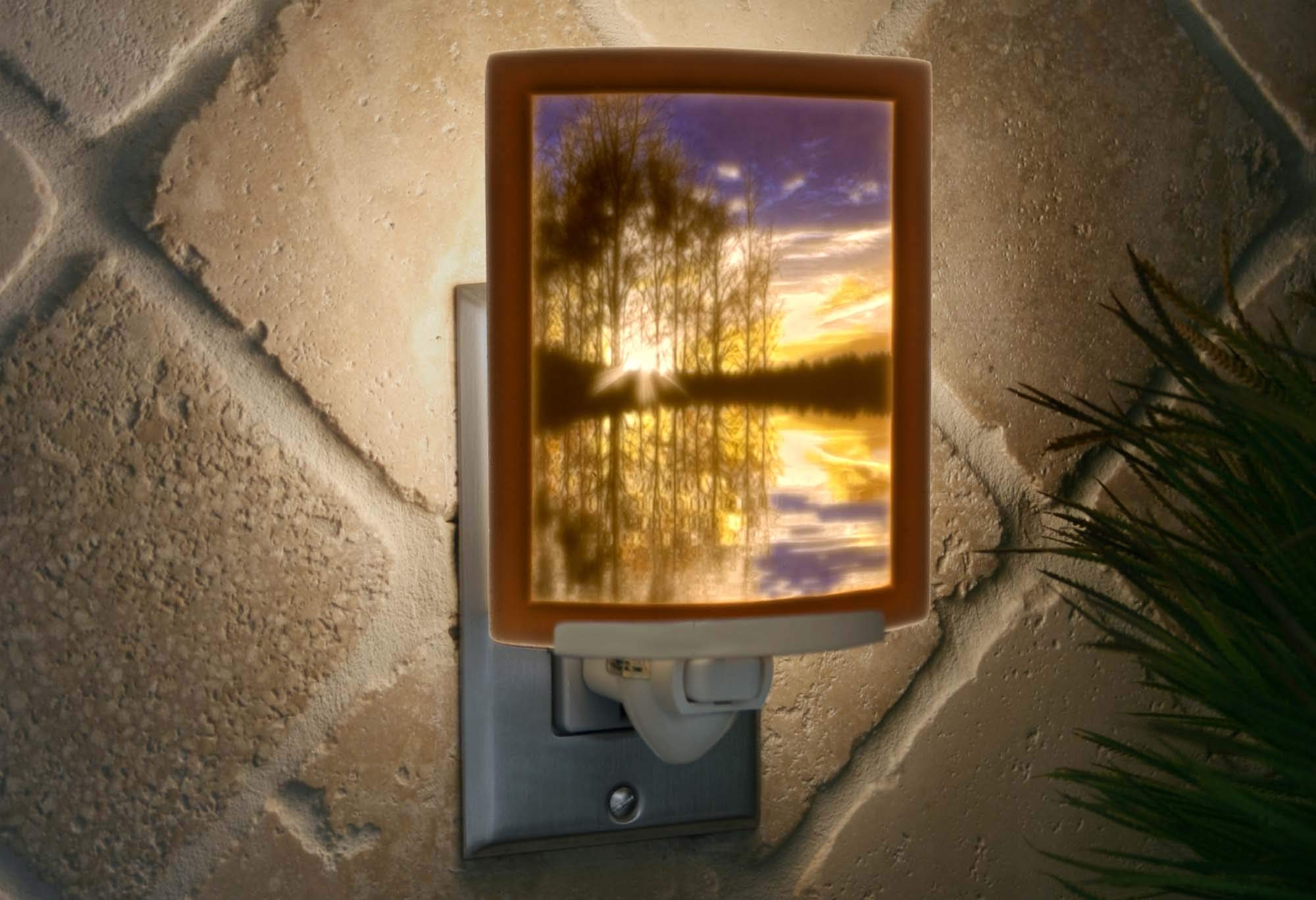The Porcelain Garden Night Light - Colored Porcelain Lithophane, Model NRC310A, Bisque Cream, Decorative Wall Plug for Nursery and Home