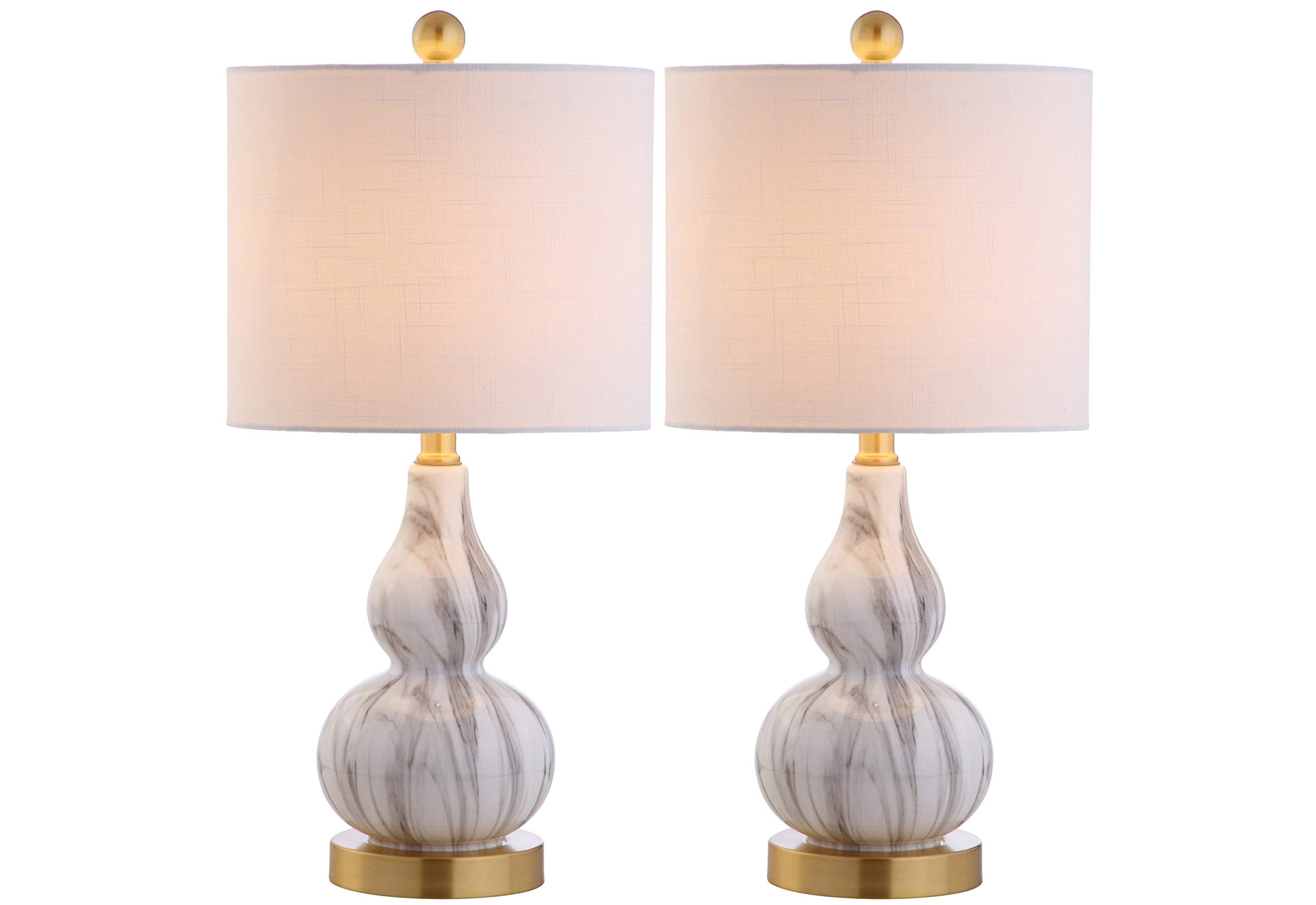 JONATHAN Y JYL1028D-SET2 Anya 20.5'' Mini Glass Lamp(Set of 2) Transitional,Glam,Midcentury for Bedroom, Living Room, Office, Co