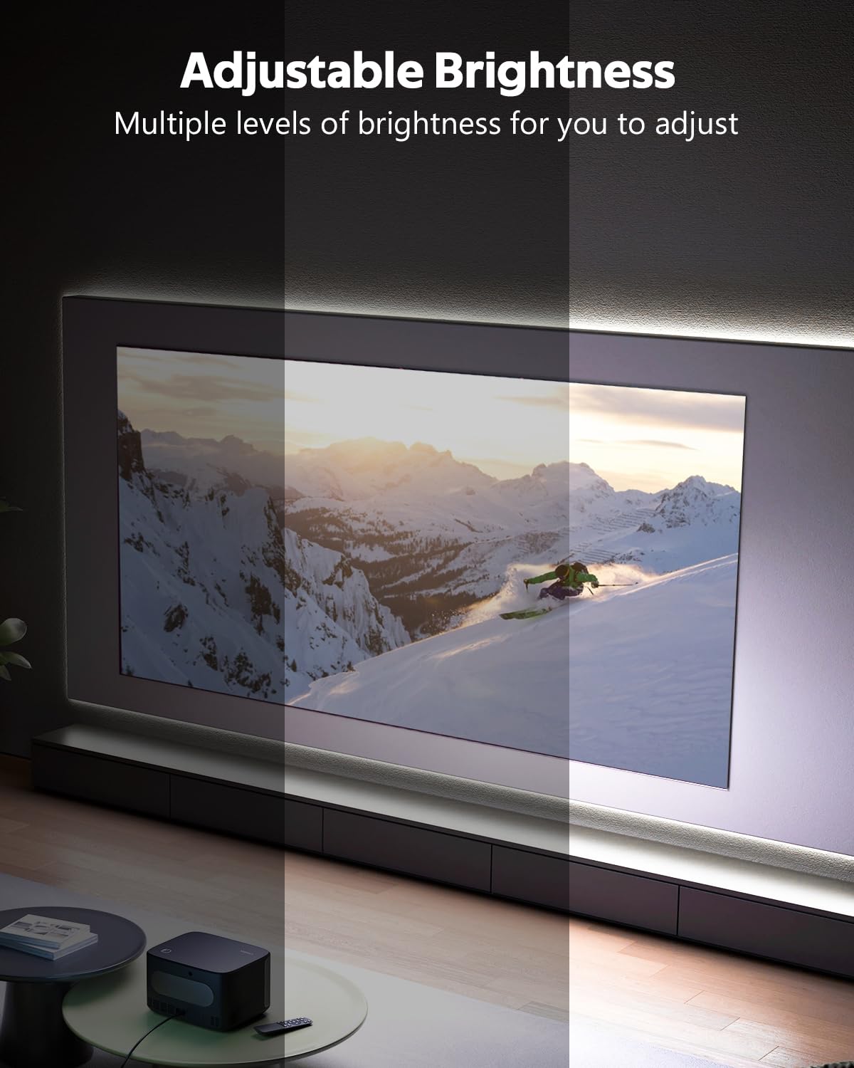 Samsion 5V Usb Cob Led Light Strip Dimmable High Density White Light For Tv 16.4Ft 6000K 320Leds/M Flexible Led Strip Lights Usb