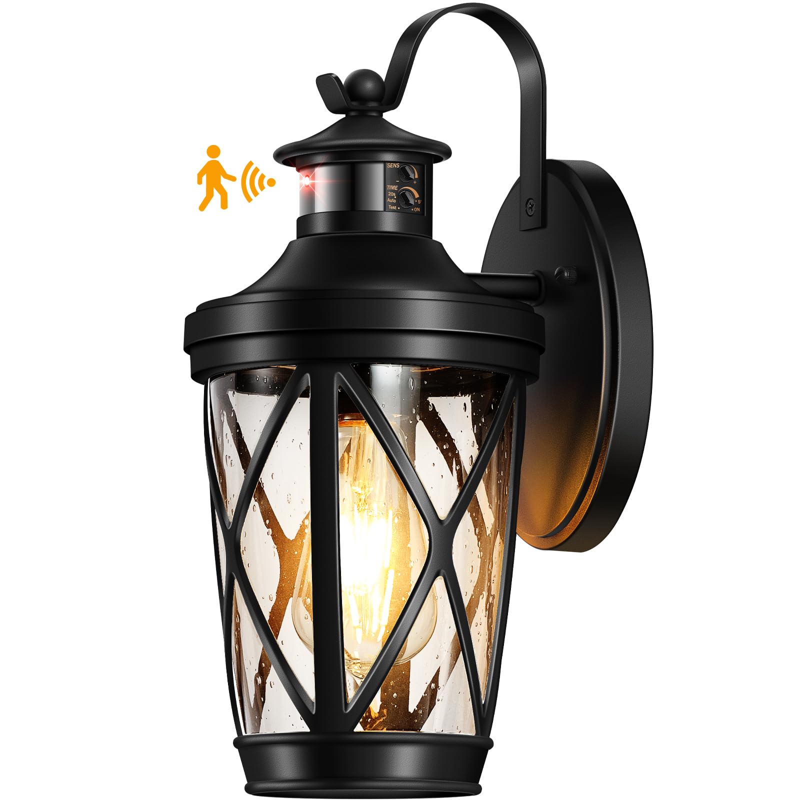 VIANIS Motion Sensor Outdoor Lights, Black Aluminum Wall Sconce, Waterproof, 1-Pack, Model V81605