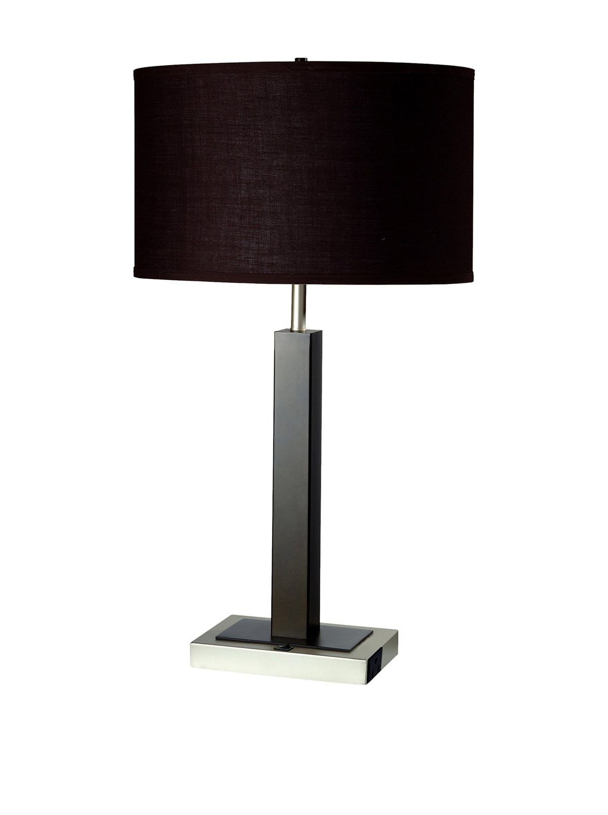 Ore International, Inc 8321Es-1 Metal Table Lamp With Convenient Outlet, 11&quot; X 17&quot; X 26&quot;, Gun Metal Grey