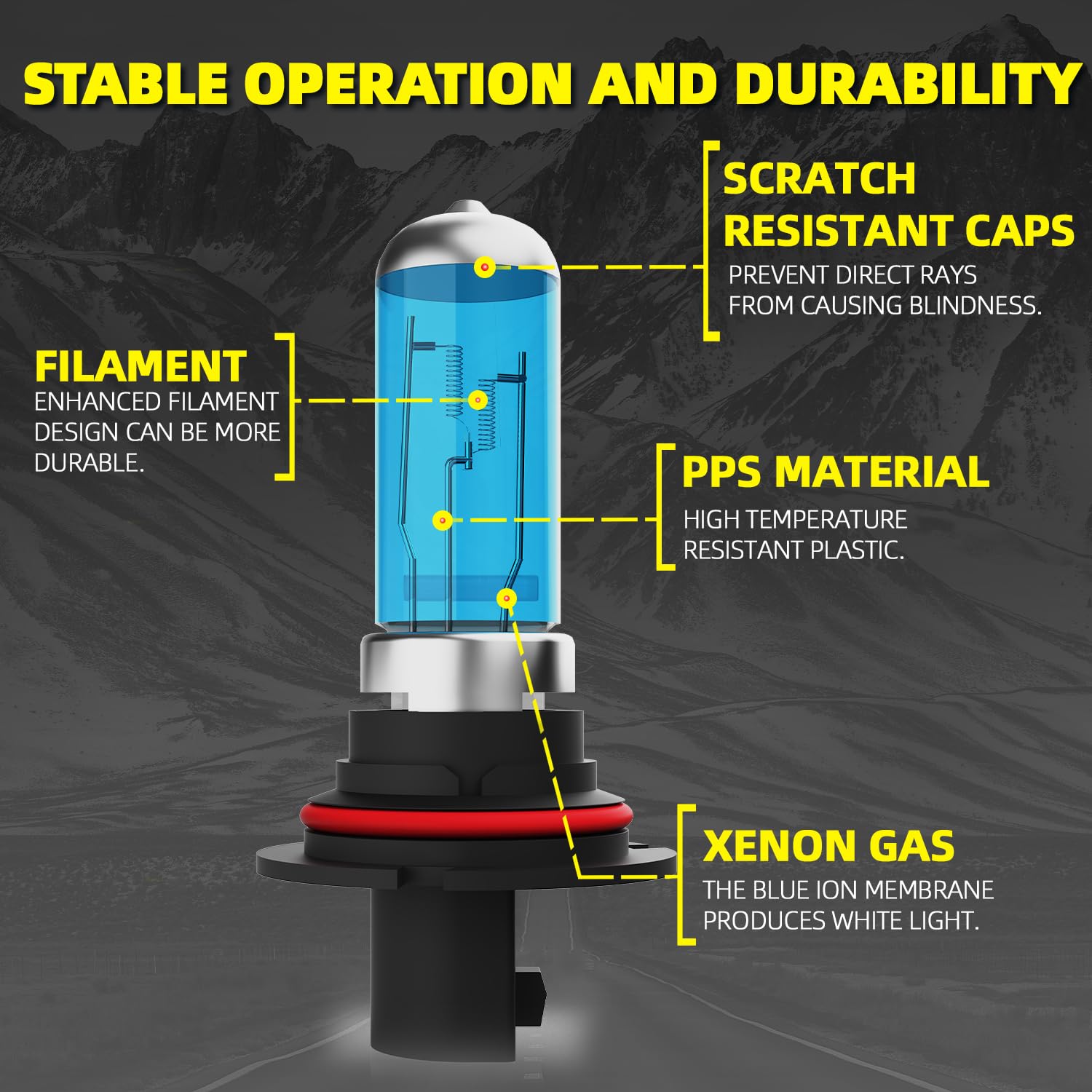 DMEPUGI Headlight Bulbs Fit For Dodge Ram 1994-2007, 9007 High Low Dual Beam Combo, Super Bright 5500K White Light High Performa
