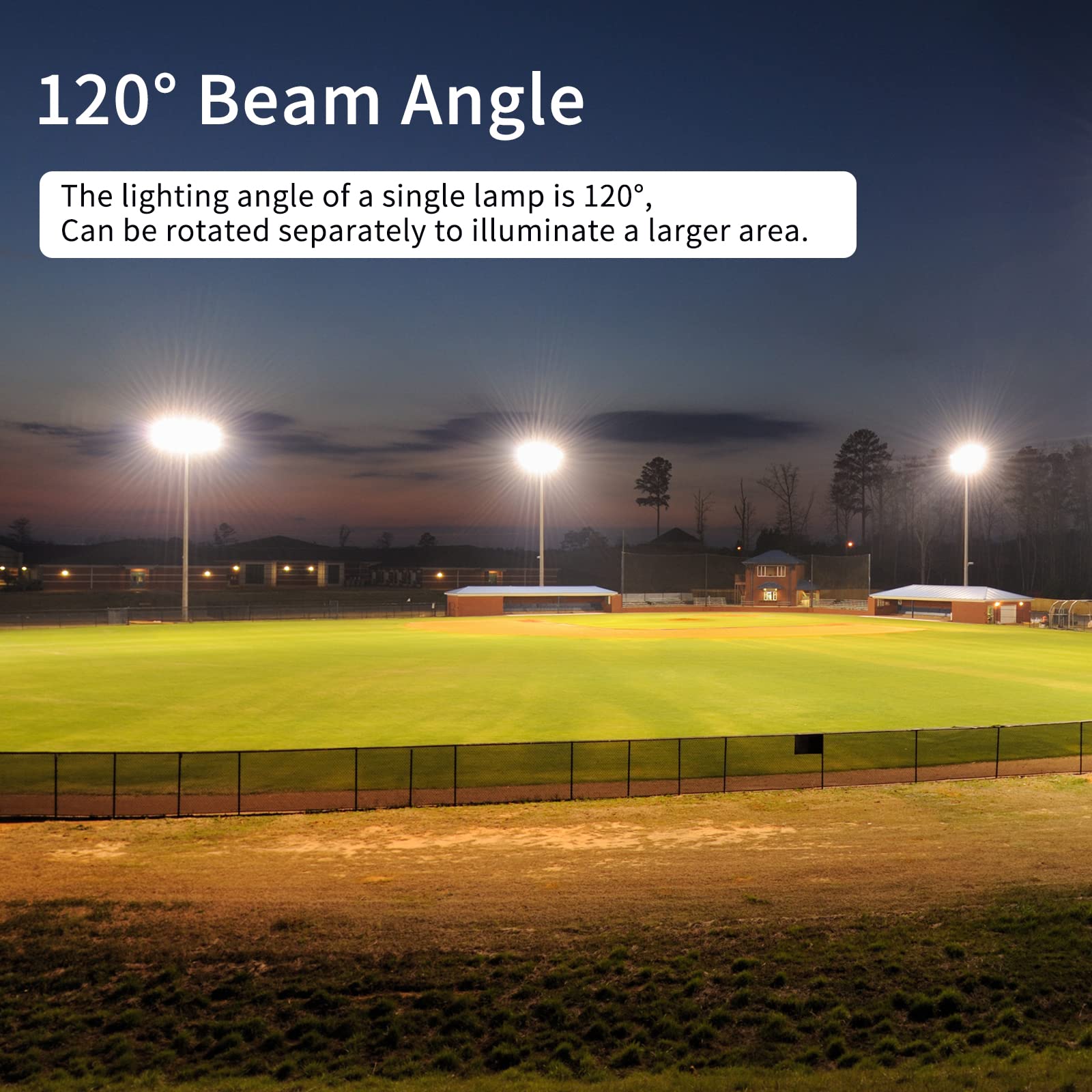 Rommor 800W Led Flood Light, 80000Lm, Ip66 Waterproof, 6000K Daylight White, Black