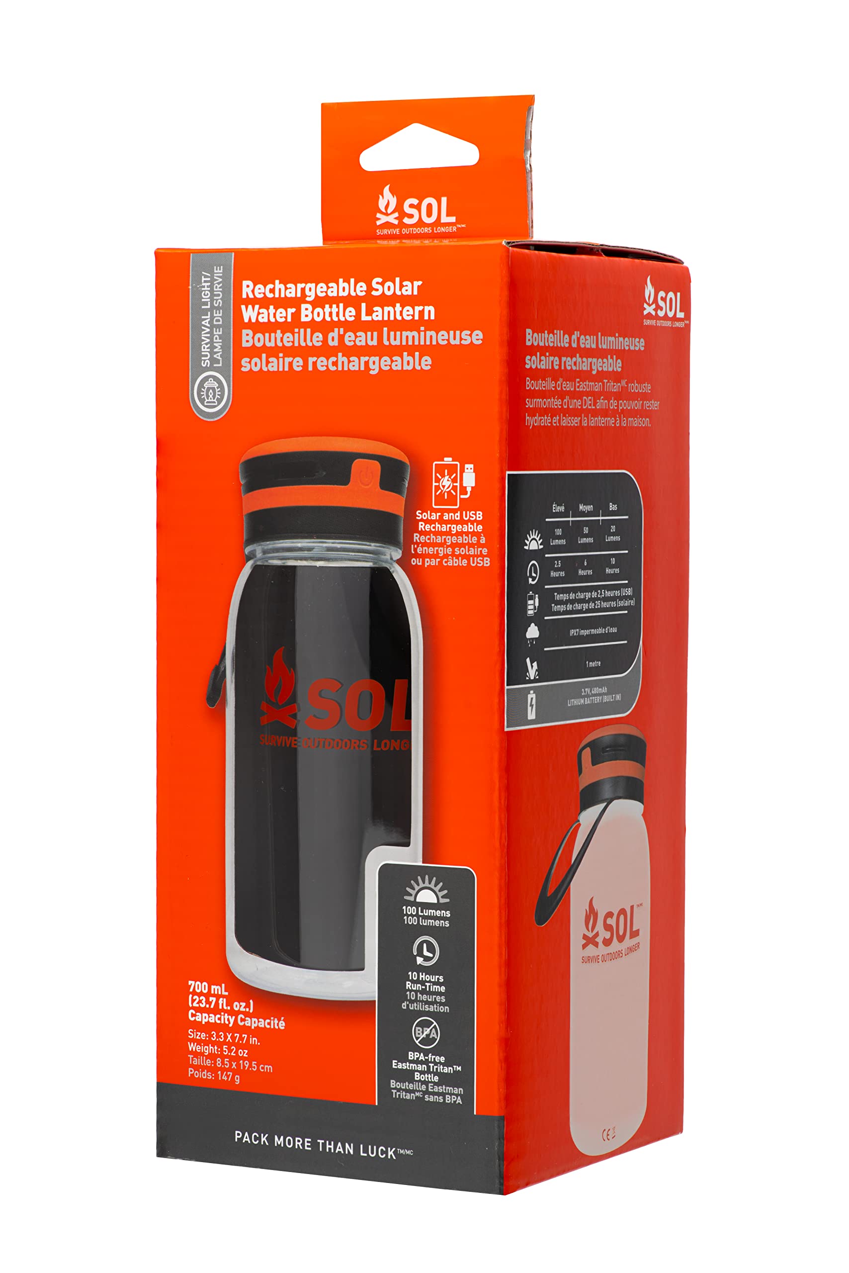 Survive Outdoors Longer Venture Rechargeable Led Ar Water Bottle Lantern