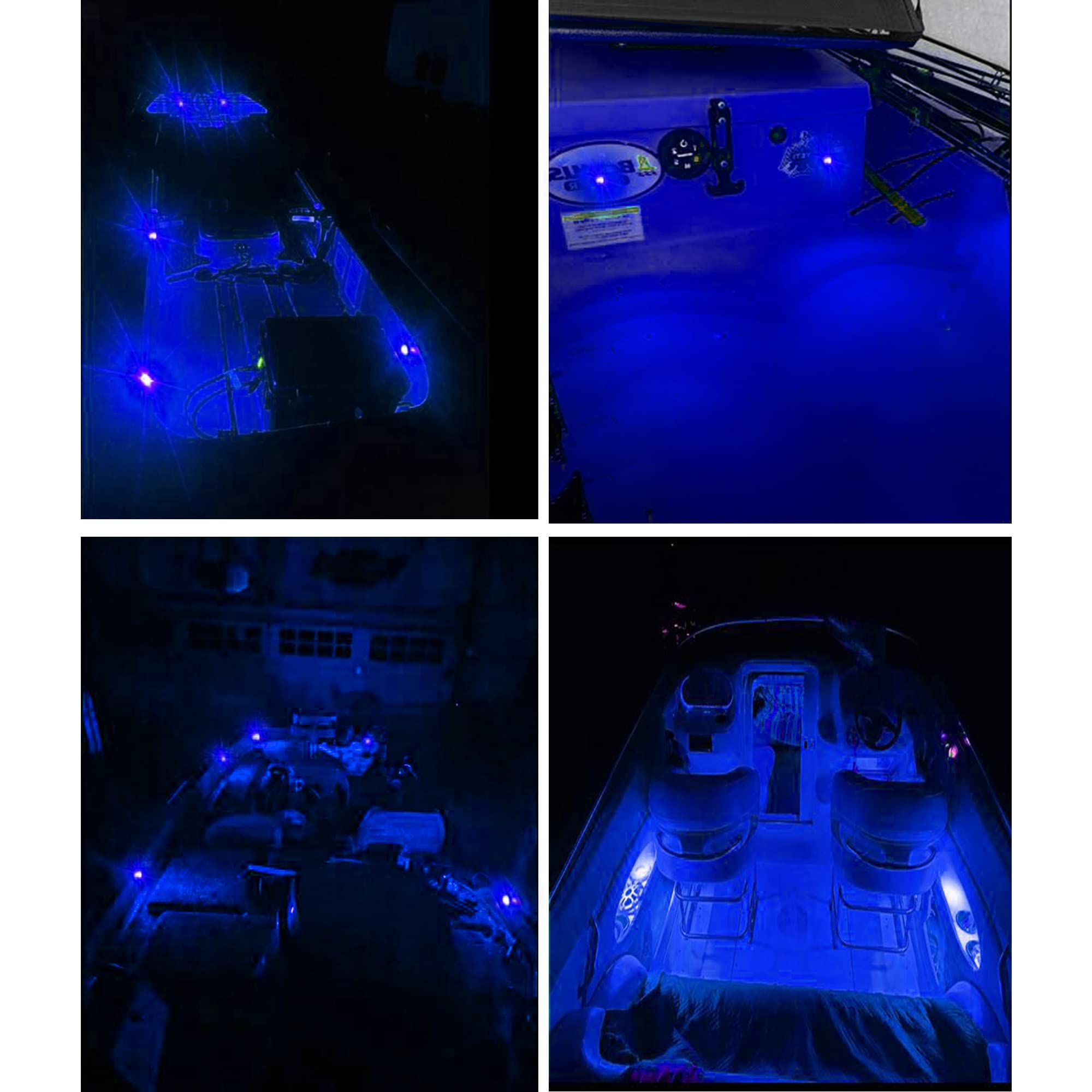 Nbwdy 10Pcs 12V Waterproof Blue Marine Boat Lights,Utility Led Interior Lights Boat Deck Courtesy Cockpit Decoration Light Boat Navigation Lights For Yacht Boat Fishing Pontoon Sailboat Kayak