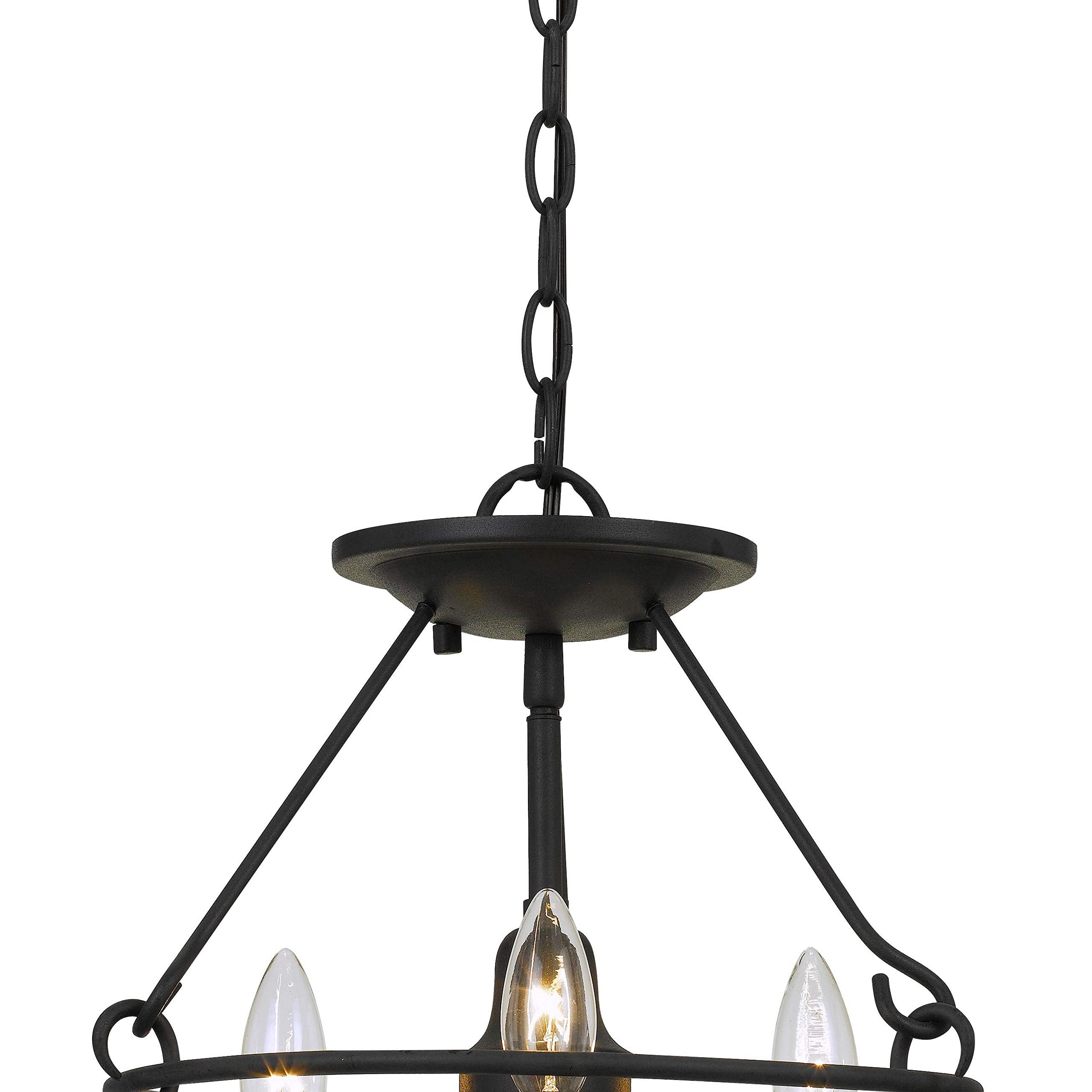Benzara Metal Frame Pendant Light, 60in Length, 3 Watt, Textured Gray, Hardwired Switch, Model BM224944