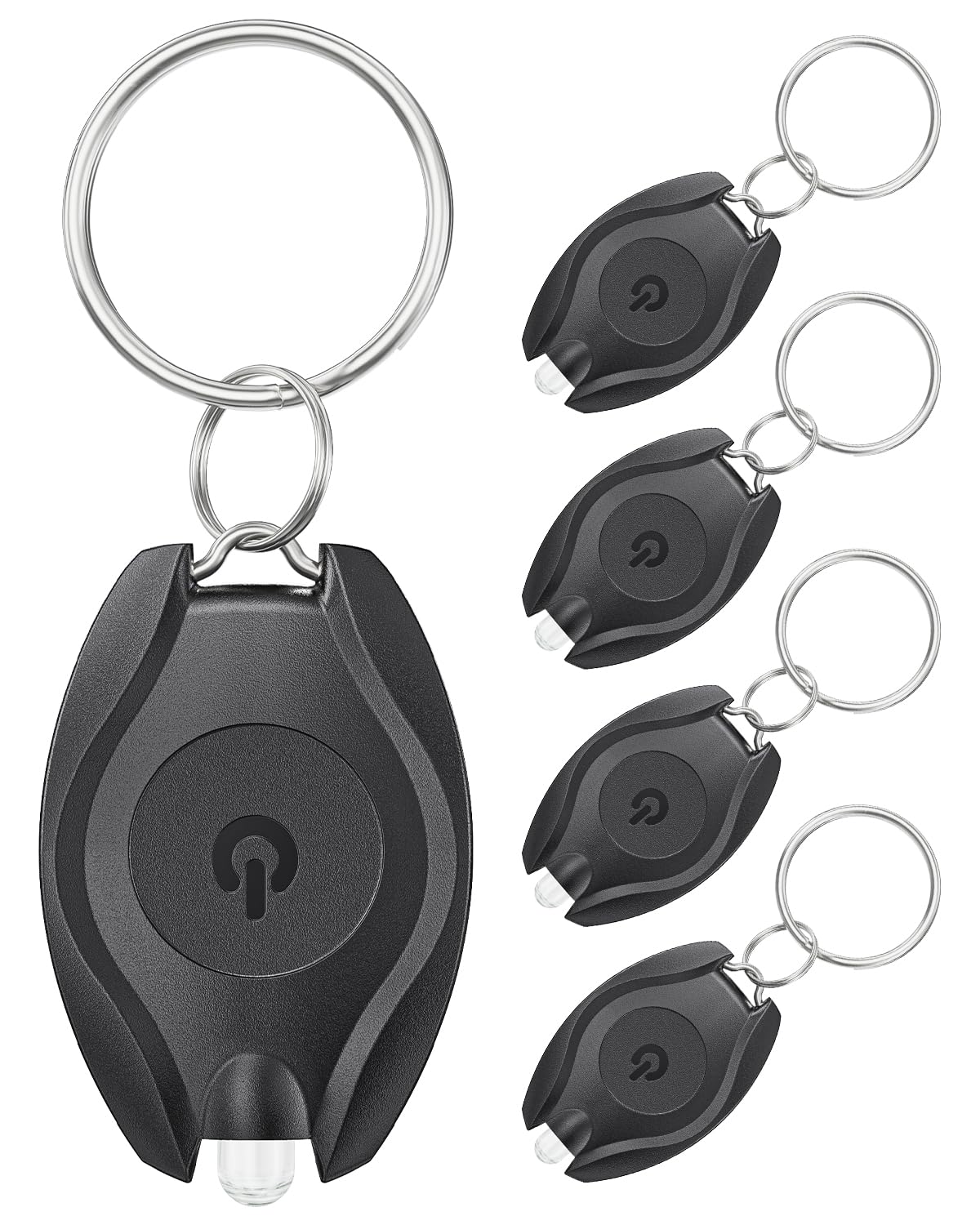 Uniclife 5 Pack LED Keychain Flashlight Mini LED Keychain Light 14 Lumen Portable Ultra Bright Battery Powered Key Ring Torch fo