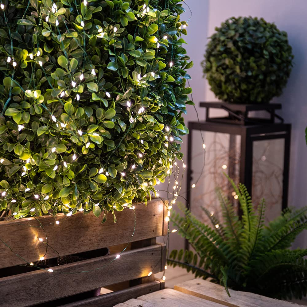 Resnice Green Wire Fairy Lights Plug In 100Ft High Bright 300 Led Waterproof Led String Lights With Remote Warm White For Christmas Tree, Patio, Garden, Backyard