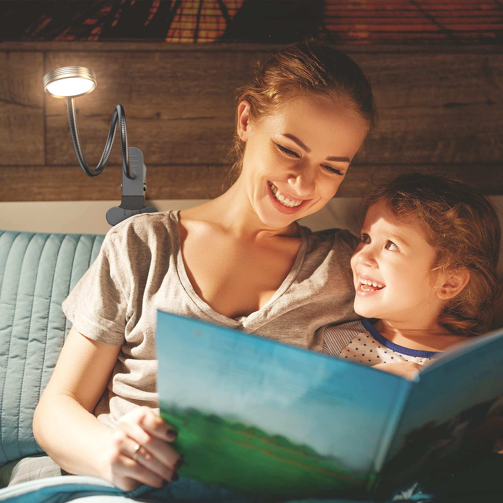 Lepower Clip On Light/Book Light/Reading Light With 2 Color Changeable/Night Light Clip On For Desk, Bed Headboard And Computers