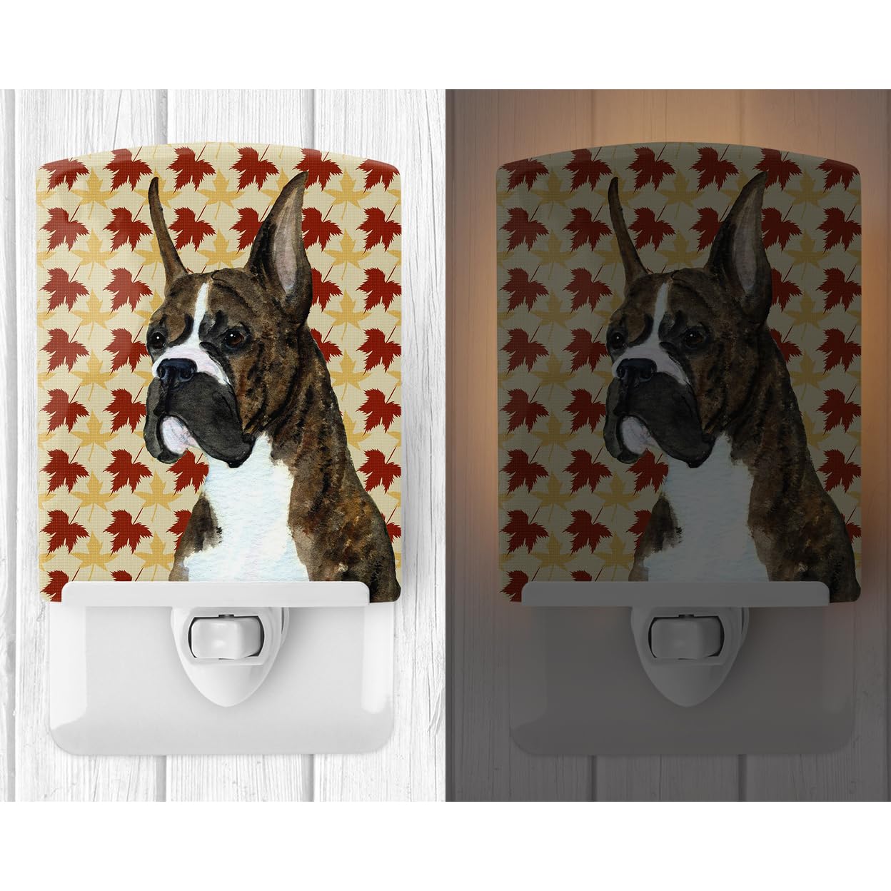 Carolines Treasures Ceramic Night Light, Boxer Brindle Design, UL-Certified, 6x4x3 inches, Multicolor, Model SS4348CNL