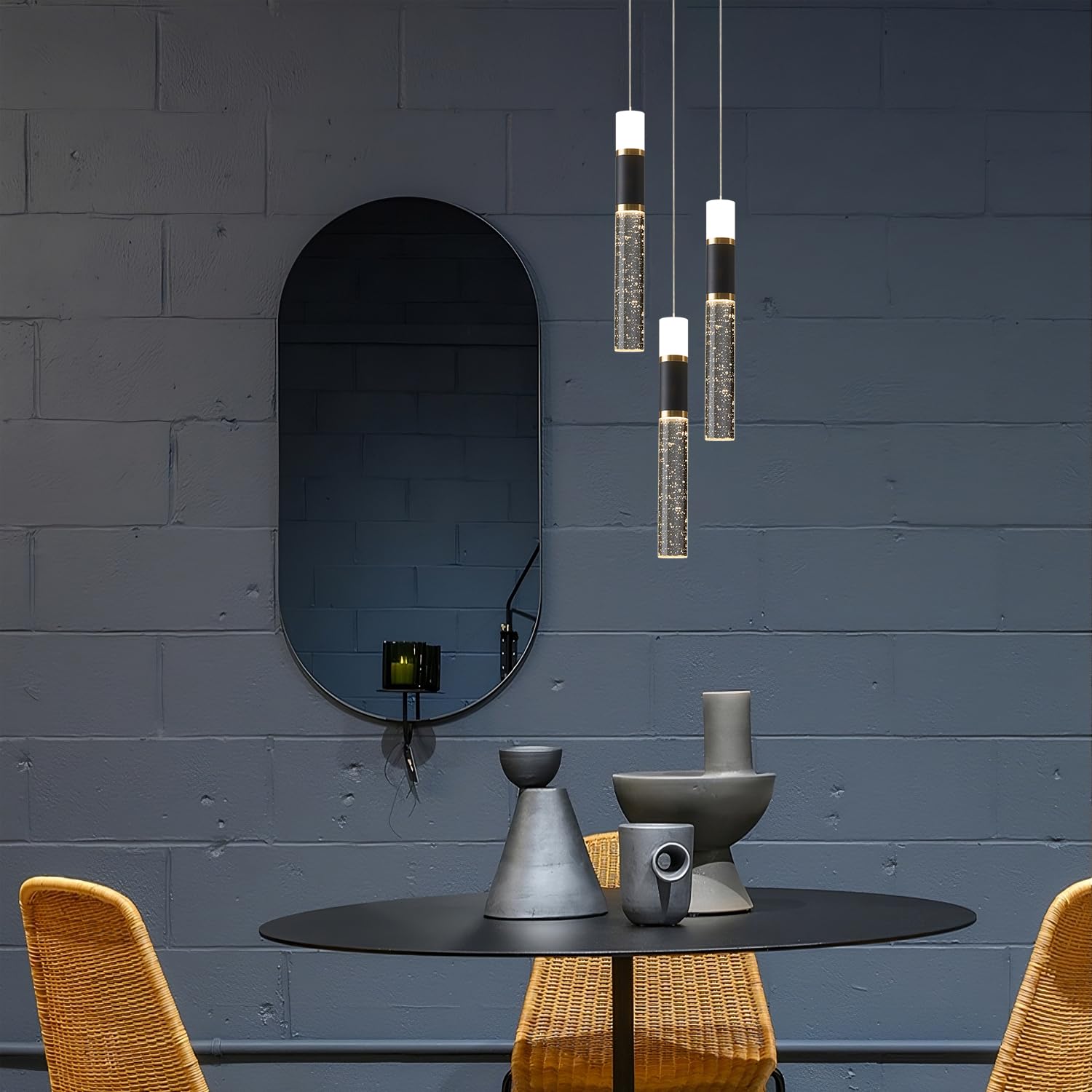 Embring Led Pendant Light,3 Pack Black Gold Pendant Lighting For Kitchen Island, Modern Dining Room Light Fixture,Kitchen Island Lighting?